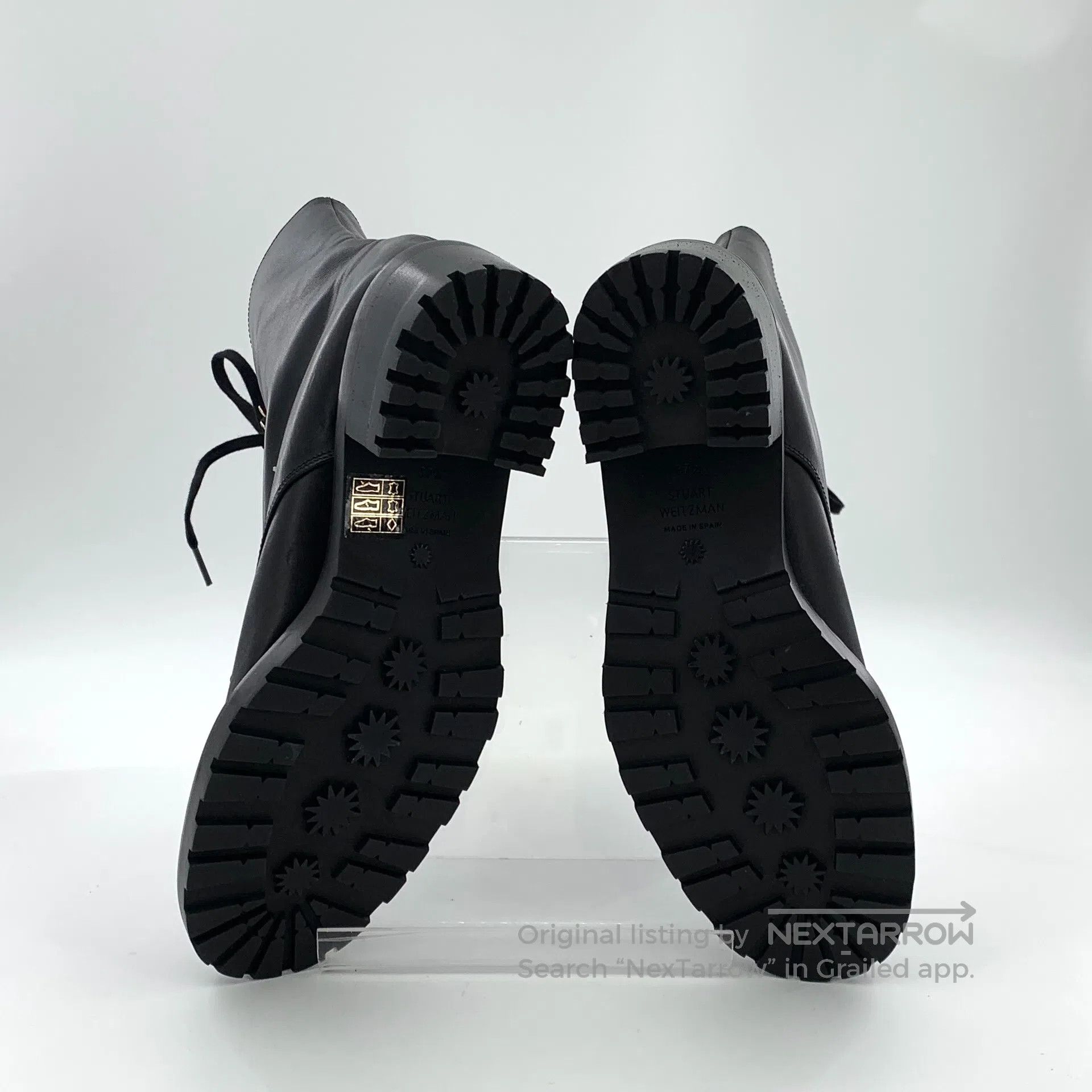 Swarovski SW Black Pearl Trimmed Laced Casual Flat Ankle Boots| Size US 5 / EU 37 - 5 Thumbnail
