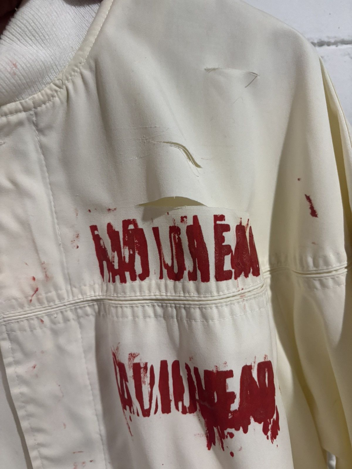 Band Tees × Other Distressed hand screen printed Radiohead jacket. Size L. Size US L / EU 52-54 / 3 - 3 Thumbnail