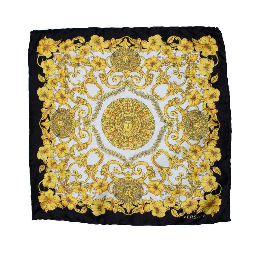 Versace pocket square with baroc print