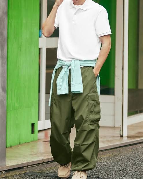 Japanese Brand NEEDGONE📦 GU Superwide Cargo Ballon Pants - Olive Size US 30 / EU 46 - 8 Thumbnail