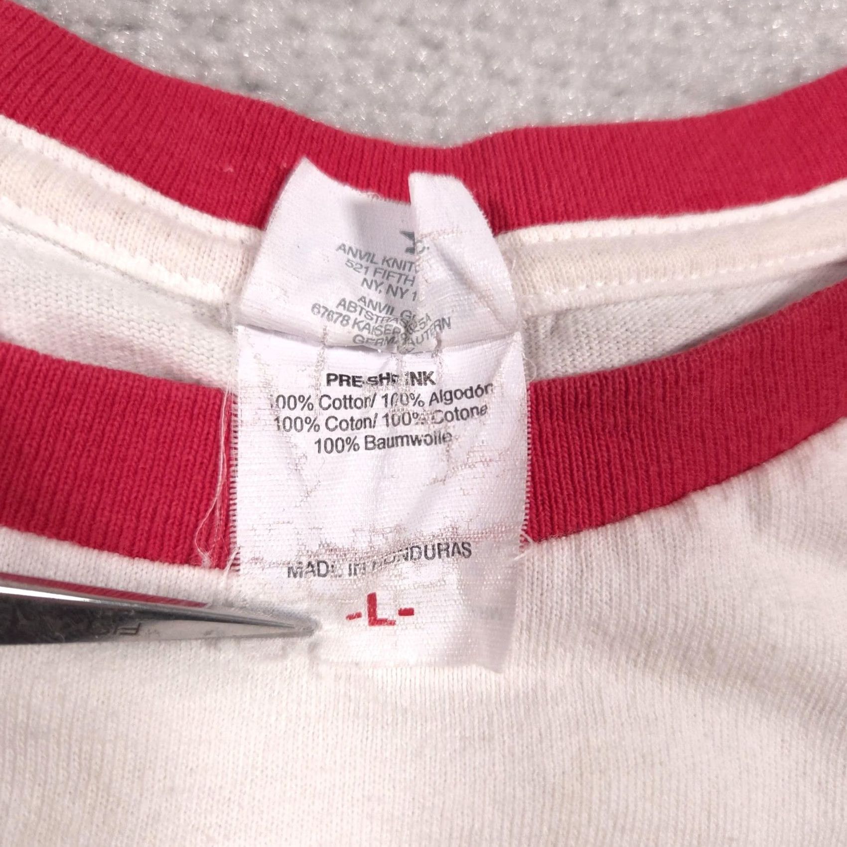 Anvil VINTAGE Missouri Boys State Shirt Mens Large White Red Blue Ringer American Legion Tee Size US L / EU 52-54 / 3 - 5 Thumbnail