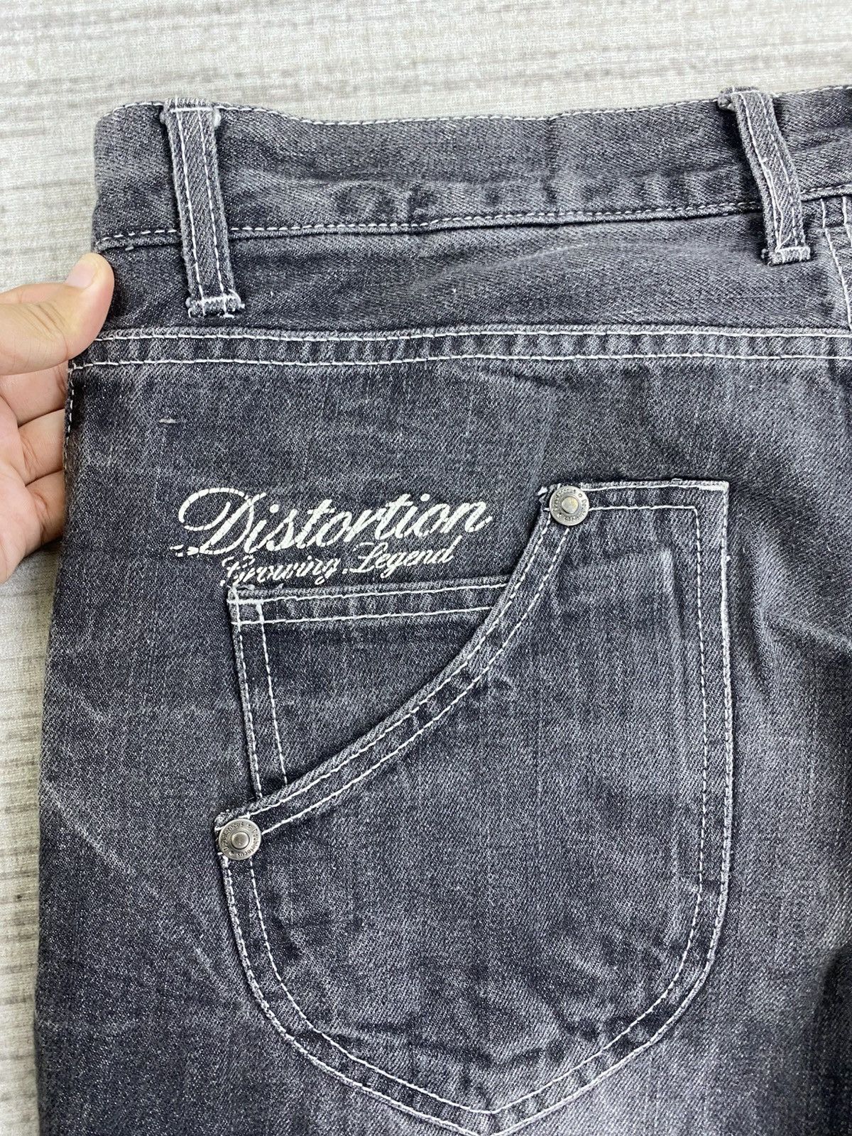 If Six Was Nine Vintage Doublefocus Washed Grey 3/4 Denim Pants Size US 34 / EU 50 - 12 Thumbnail