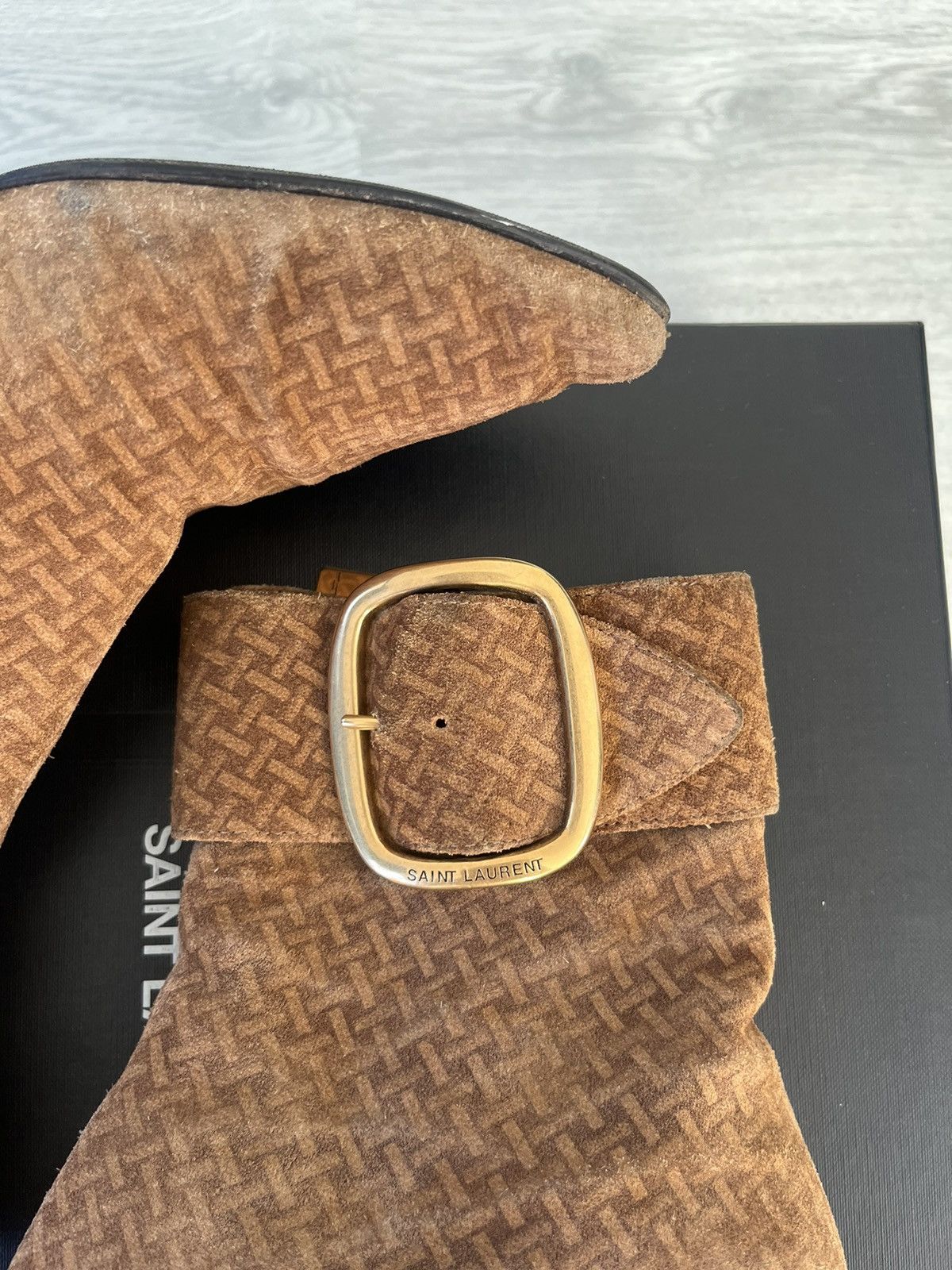 Saint Laurent Paris Saint Laurent 2019 Joplin Suede Patterned Ankle Boots Size US 7.5 / IT 37.5 - 5 Thumbnail