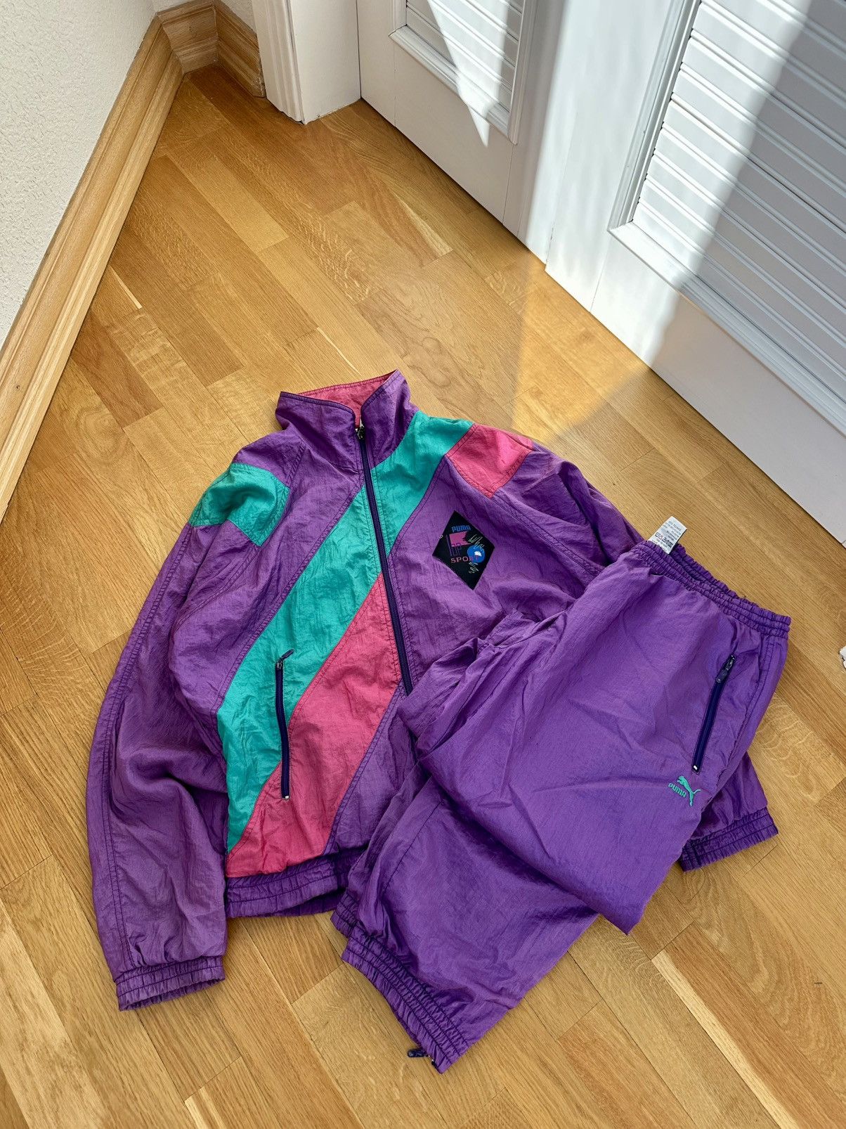 Puma Vintage Puma 90’s Tracksuit Jacket x Pants Made in Korea Size US M / EU 48-50 / 2 - 1 Thumbnail