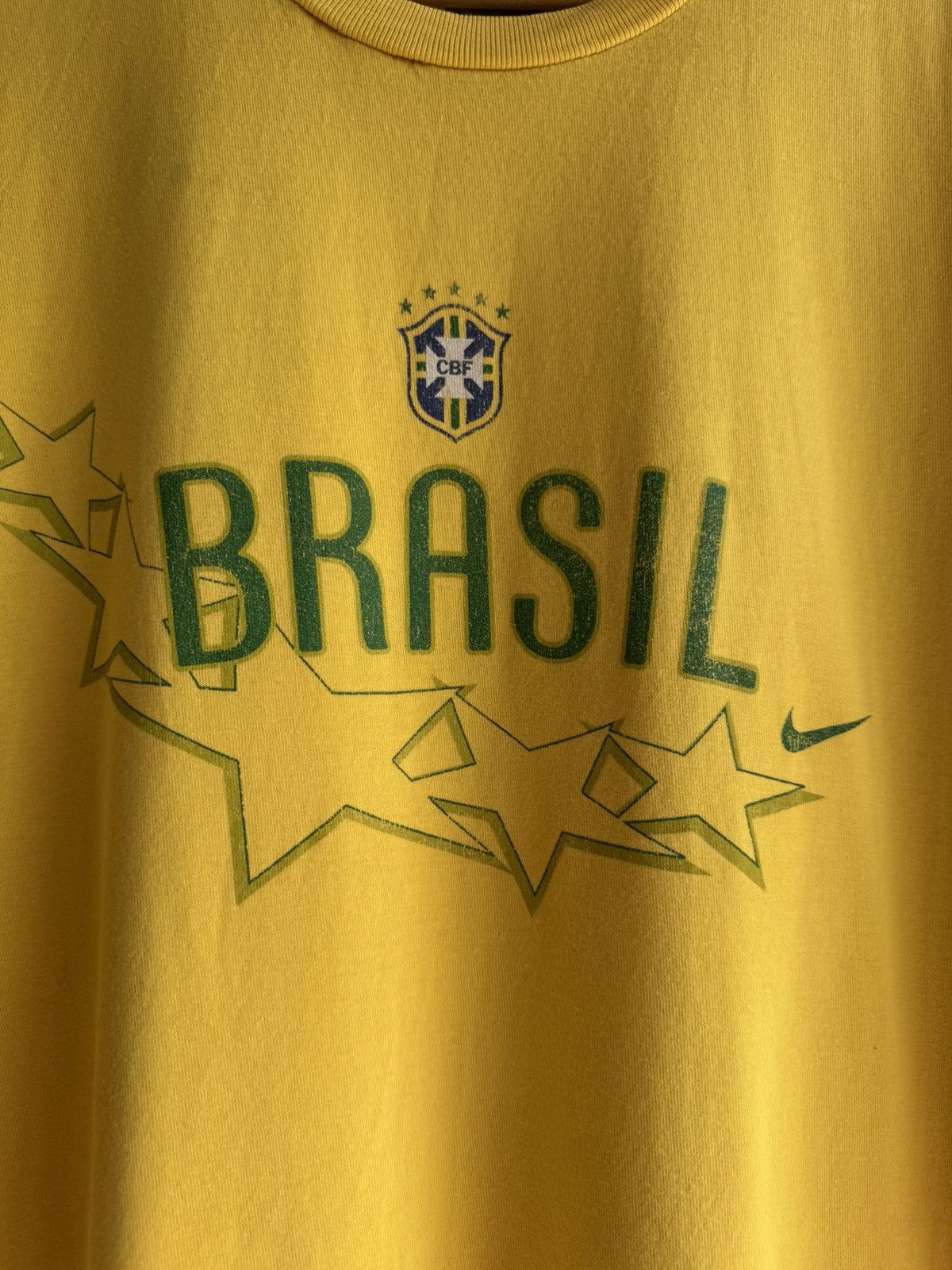 Nike Vintage Nike BRASIL Yellow Streetvir Shirt Size US L / EU 52-54 / 3 - 5 Thumbnail