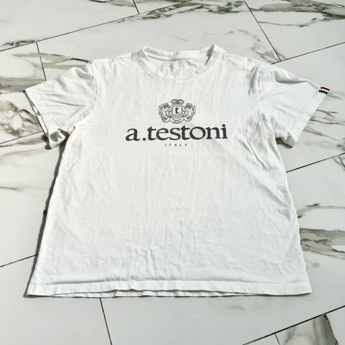 Designer × Testoni × Vintage VINTAGE A. TESTONI LOGO TEE! Size US L / EU 52-54 / 3 - 2 Thumbnail