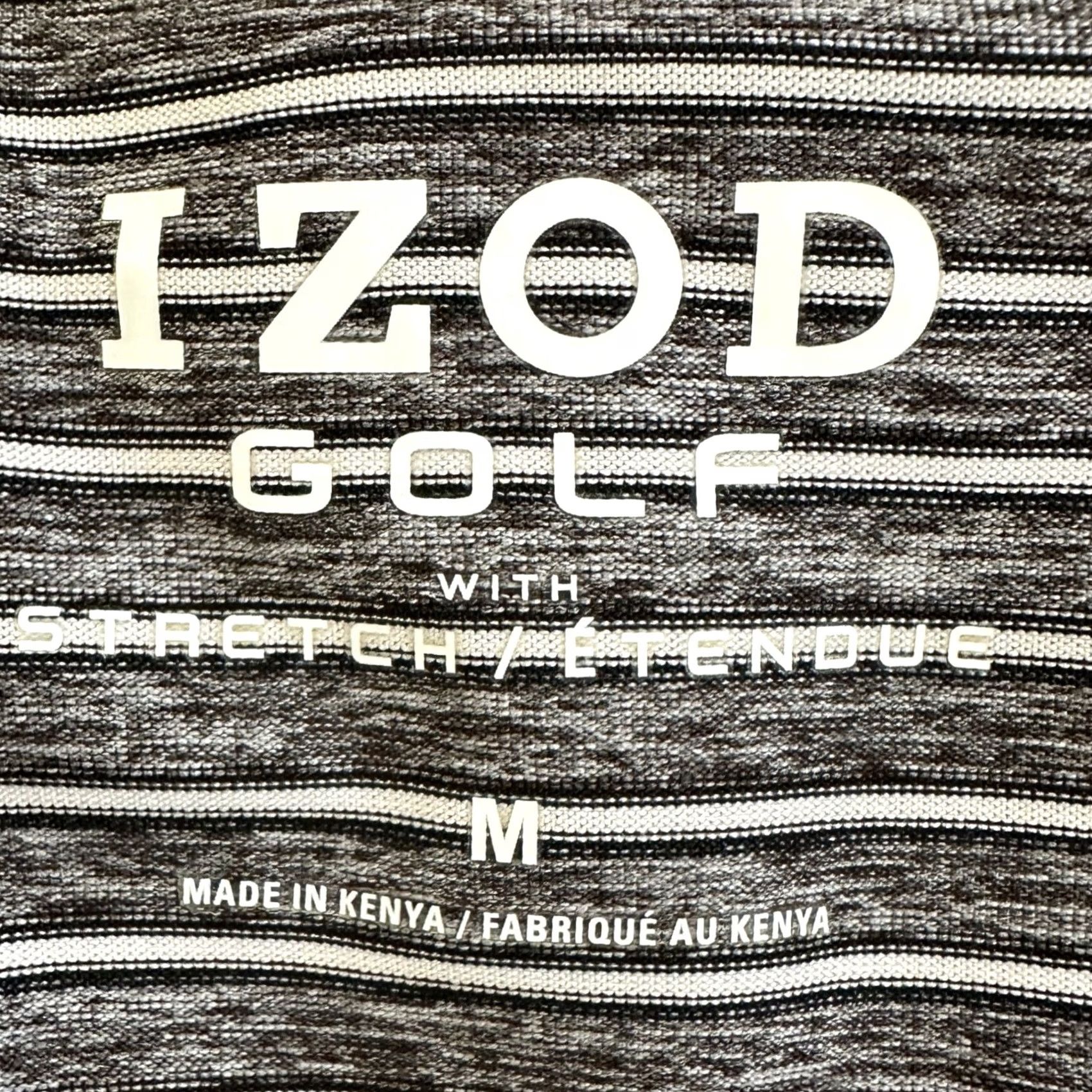 Izod Izod Golf Polo Shirt Short Sleeve Men Medium Gray Striped Performance Stretch Logo Rugby Size US M / EU 48-50 / 2 - 4 Thumbnail
