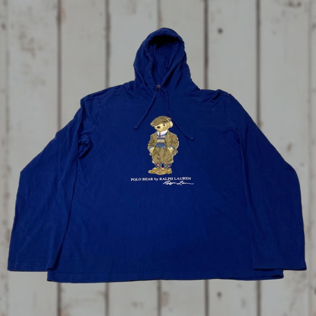 Polo Ralph Lauren Polo Ralph Lauren Hoodie Mens Medium Blue Polo Bear with Hat Pullover Sweatshirt Size US M / EU 48-50 / 2 - 1 Thumbnail