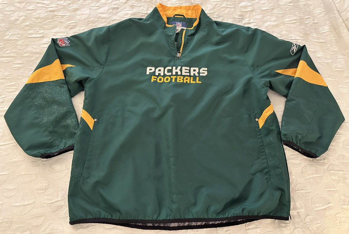 Reebok NFL Team Apparel Green Bay Packers 1/4 Zip Pullover Jacket Size US XL / EU 56 / 4 - 1 Thumbnail