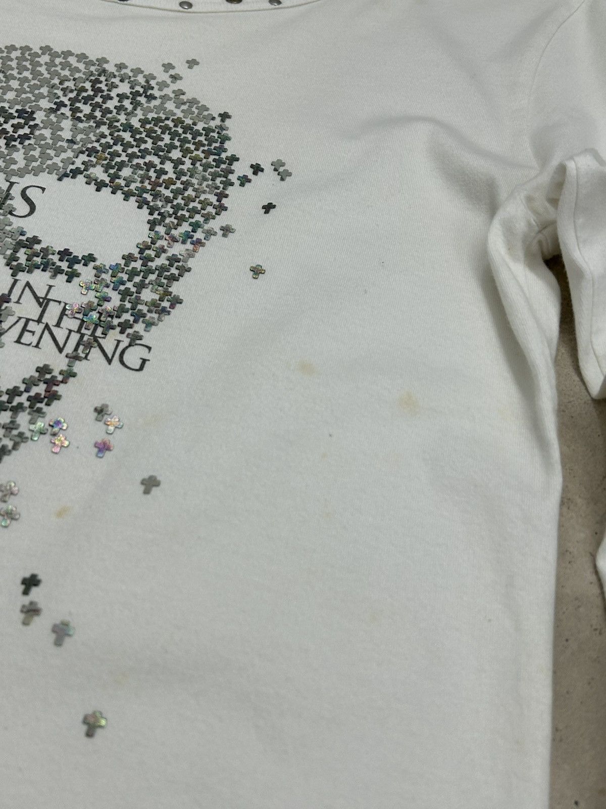 Designer × Japanese Brand Studded Elegance – White Long Sleeve with Rhinestone Skull Size US S / EU 44-46 / 1 - 7 Thumbnail