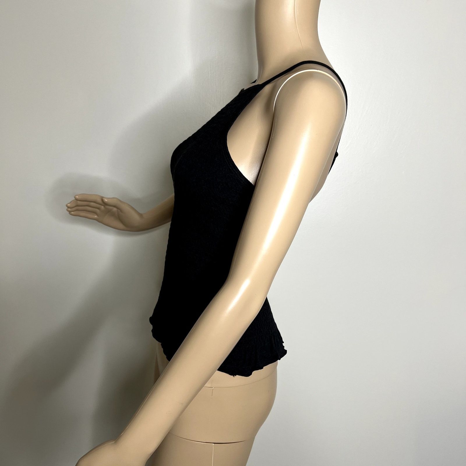 Other SO Black Ruched High Neck Tank Top Size S / US 4 / IT 40 - 2 Thumbnail