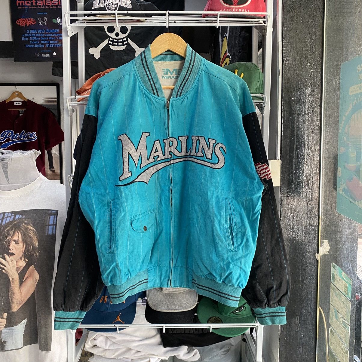 MLB × Mirage × Vintage Vintage 90s MLB Florida Marlins Reversible Jacket Size US M / EU 48-50 / 2 - 2 Thumbnail