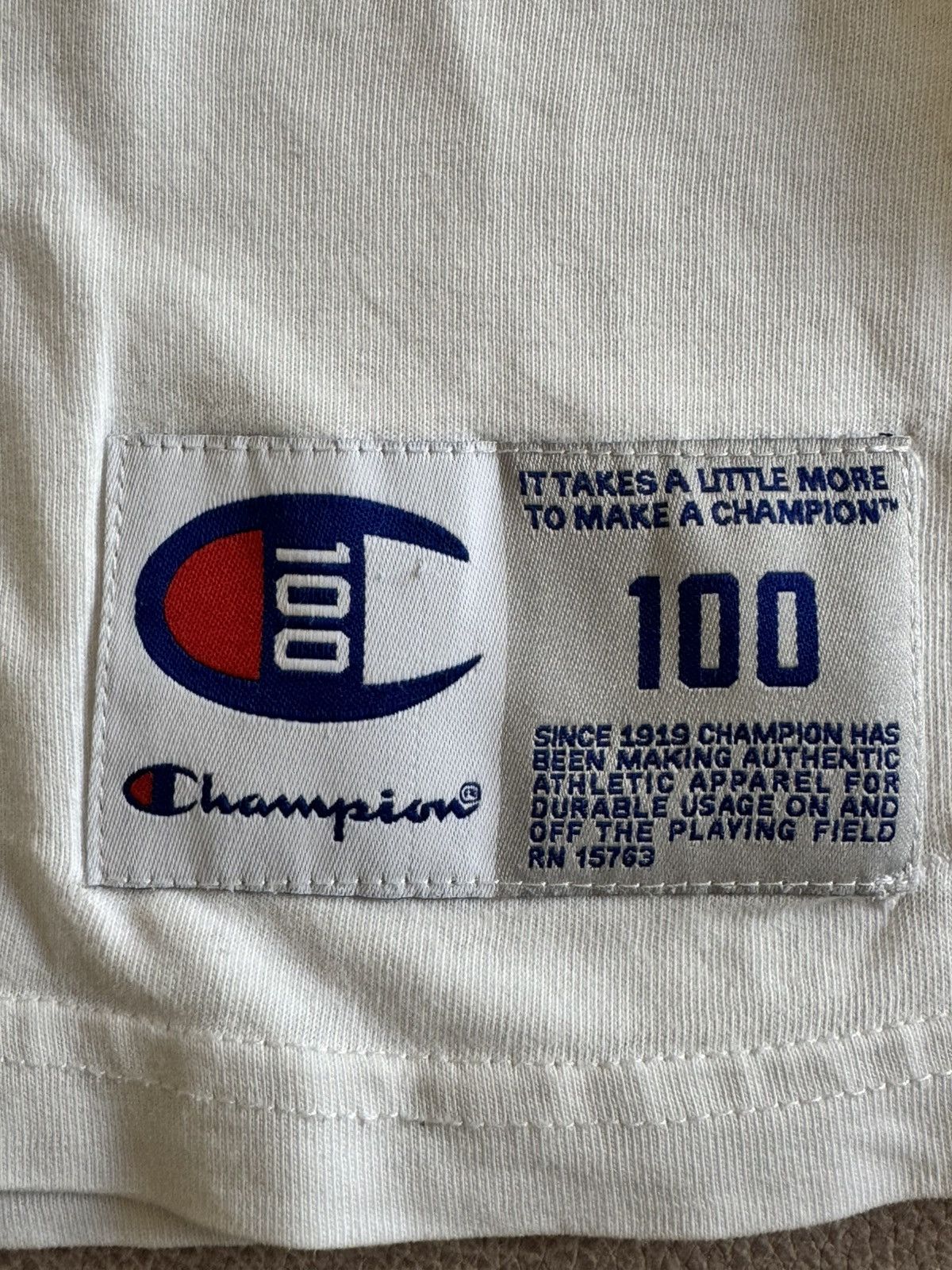 Champion Champion 100th Anniversary Chenille Logo Tee - White (Rare) Size US S / EU 44-46 / 1 - 4 Thumbnail