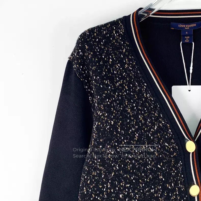 Louis Vuitton Louis Vuitton Color-block stripe-trimmed tweed V-neck sing Size S / US 4 / IT 40 - 3 Thumbnail