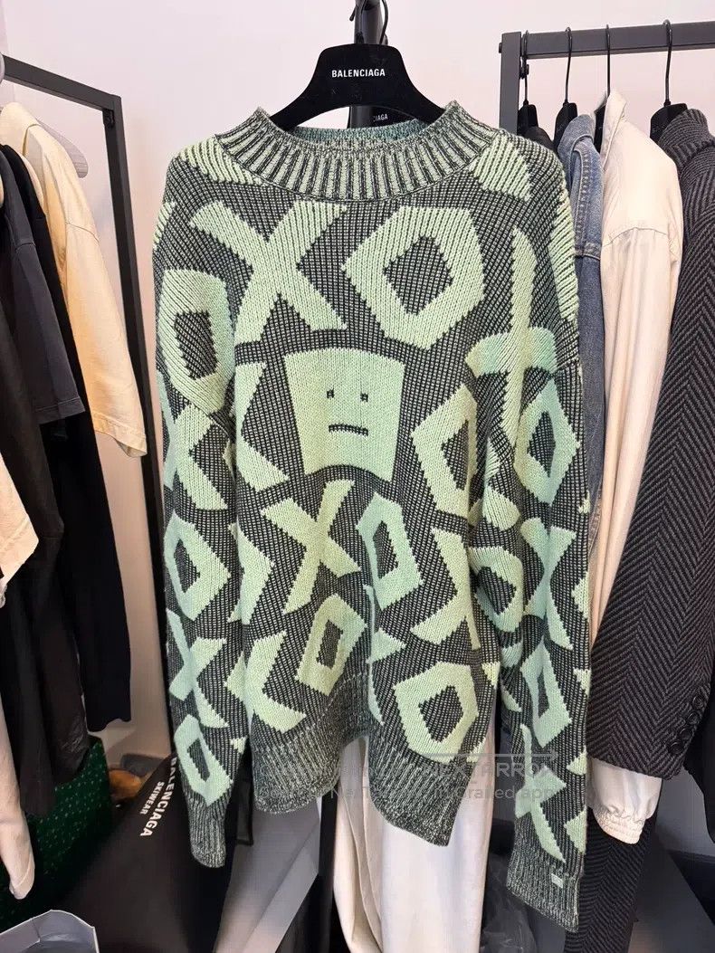 Acne Studios Face expression print smiley geometric print
