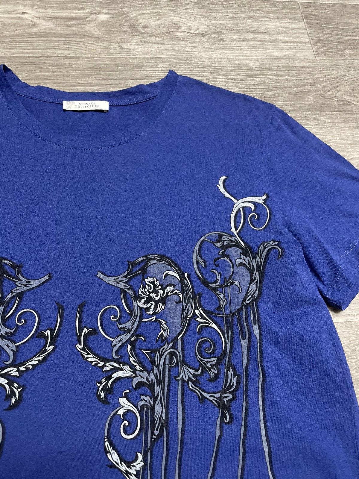 Versace Versace Collection Baroque Graphic Print Blue T-Shirt Size US XXL / EU 58 / 5 - 8 Thumbnail