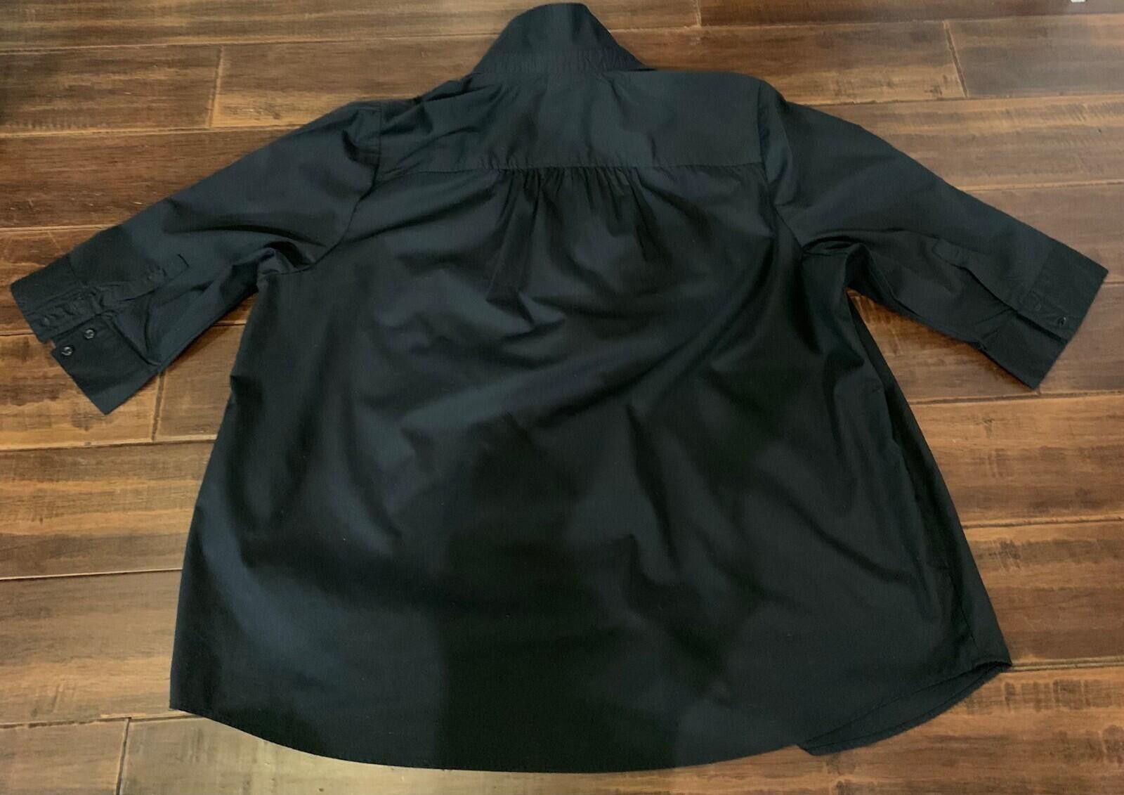 Other 28W Black Button Up Women's Plus Size 3/4 Sleeve Kate Shirt Size 4XL / US 24-26 - 2 Thumbnail
