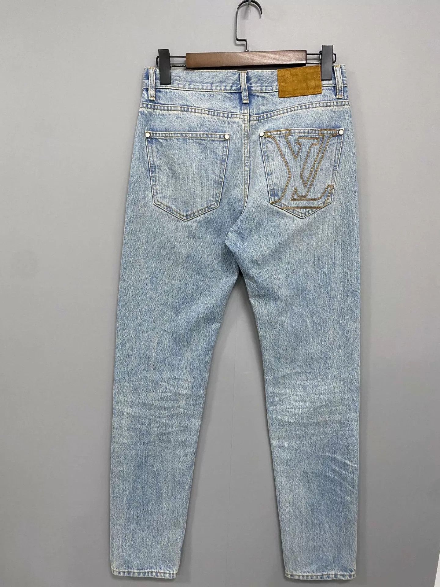 Louis Vuitton LV ss25 new jeans sewn pearl button leather patch 29 99new Size 29" - 3 Thumbnail