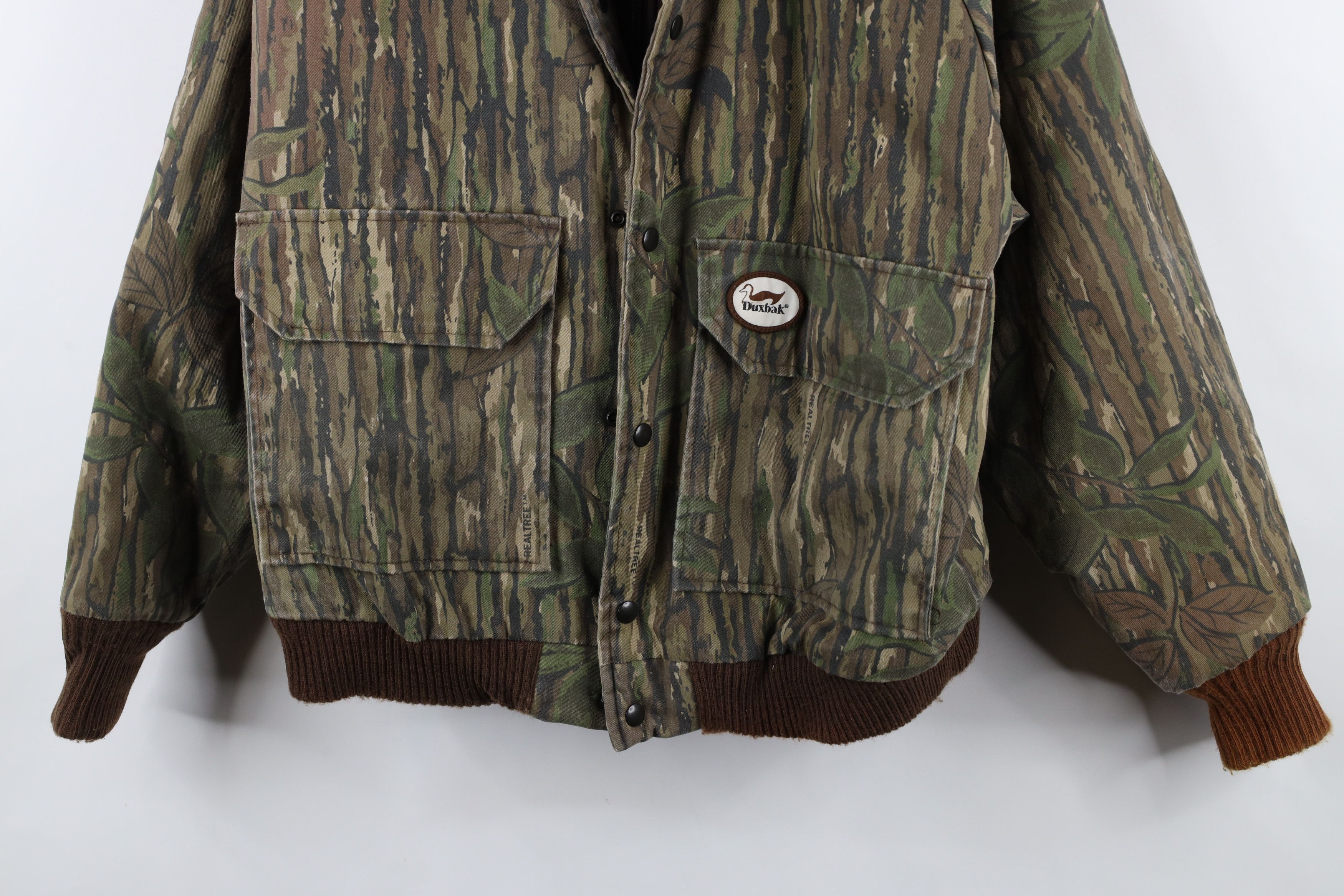 Vintage Vintage 80s 90s Duxbak Camouflage Hooded Bomber Jacket Size US L / EU 52-54 / 3 - 3 Thumbnail