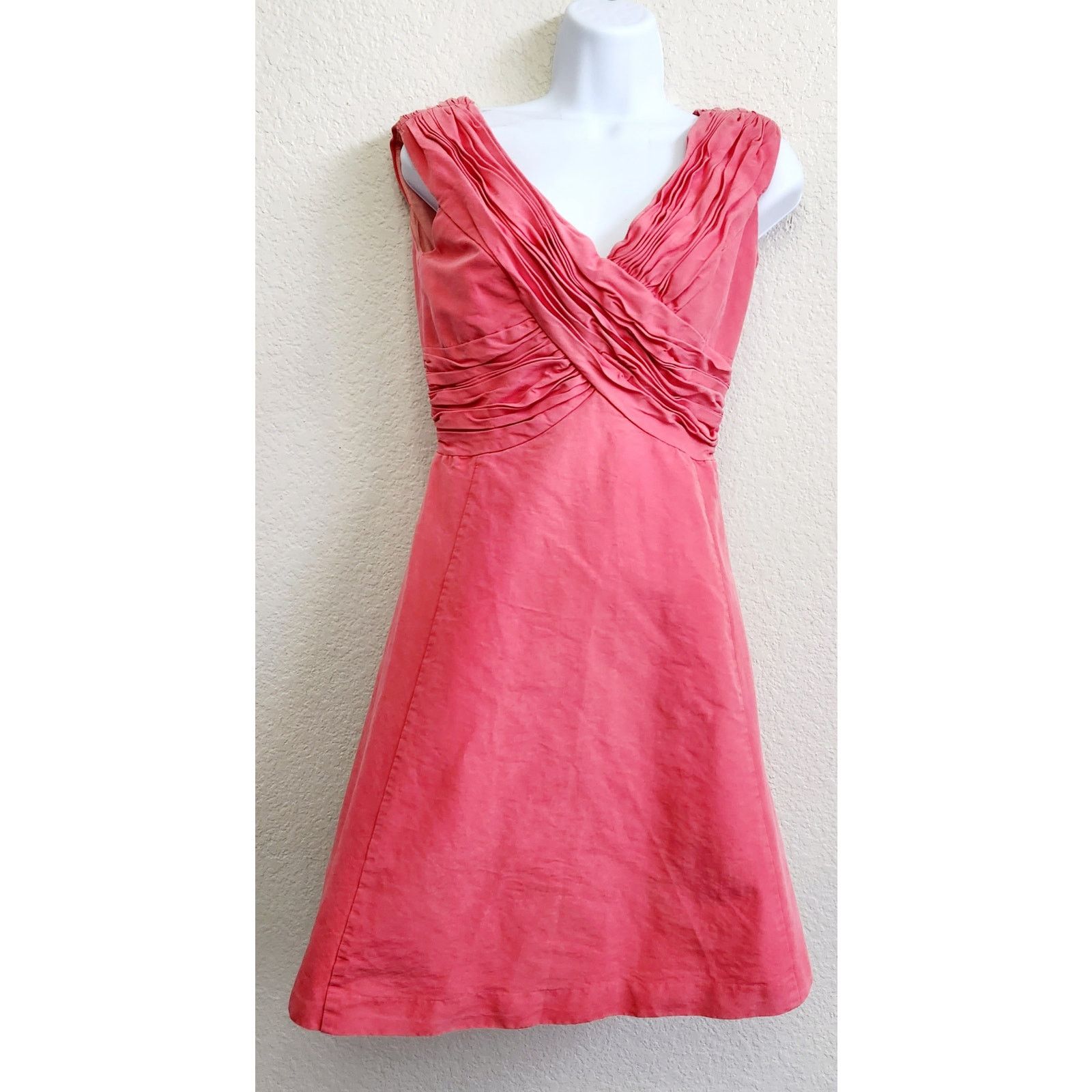 Anthropologie Mirror of Venus Anthropolgie Coral Orange Silk Dress 2 Size XS / US 0-2 / IT 36-38 - 1 Thumbnail