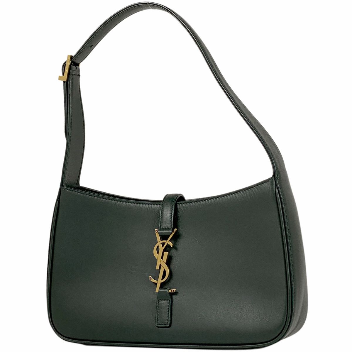 Saint Laurent Le Saint Cassette Shoulder Bag Monogram Hobo Leather Green