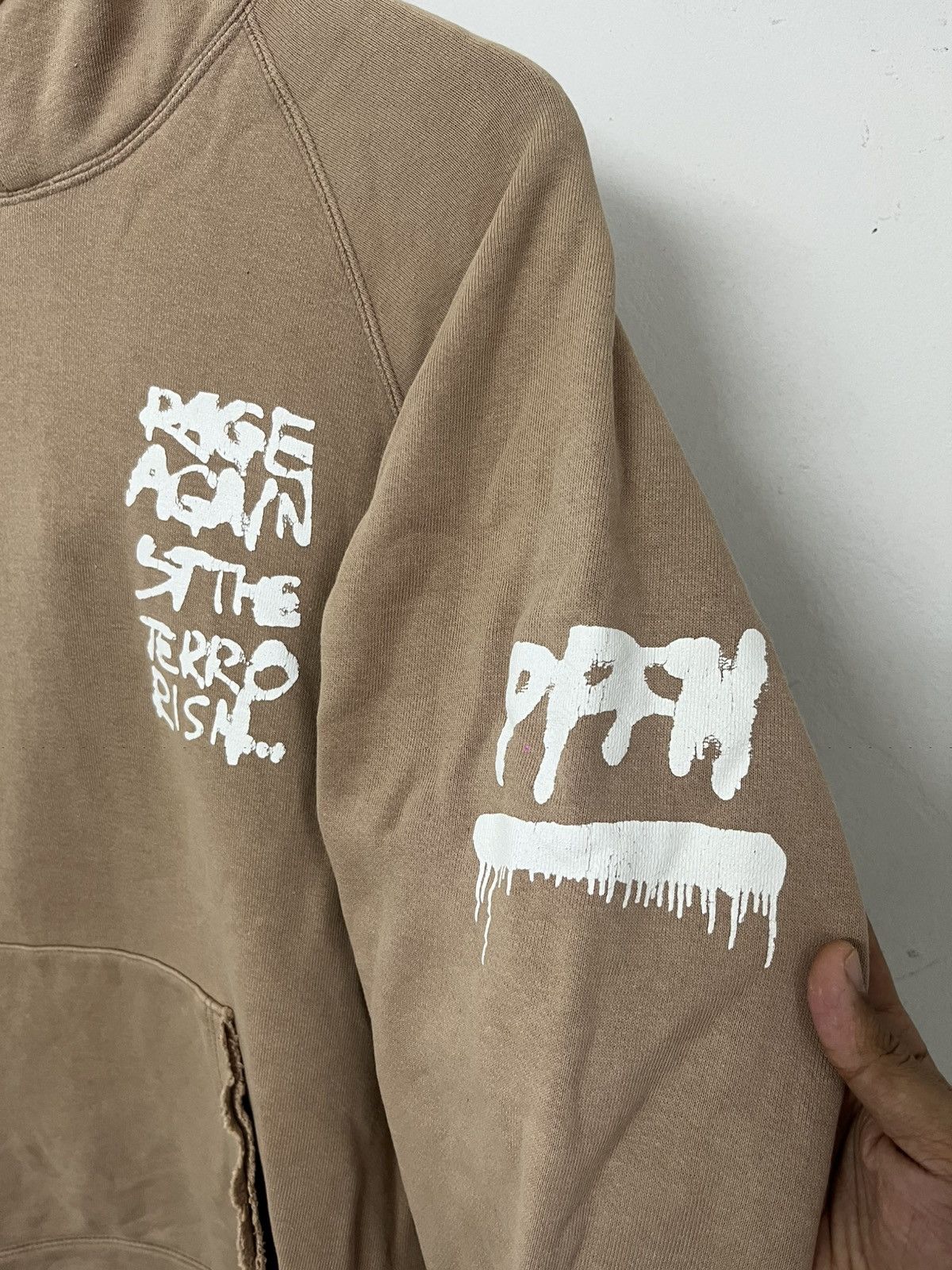 Japanese Brand × PPFM Vintage PPFM Distressed Hoodie ‘Rage Against The Terrorist’ Size US L / EU 52-54 / 3 - 3 Thumbnail