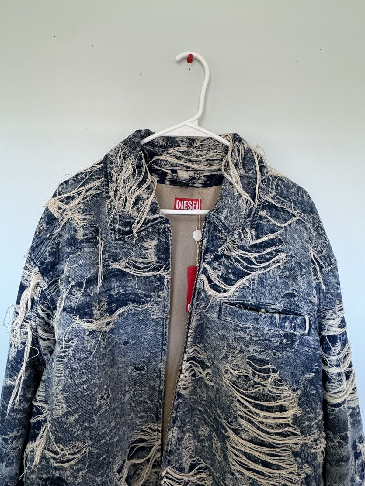 Diesel Diesel Distressed Denim Zip-Up Jacket Size US L / EU 52-54 / 3 - 11 Thumbnail