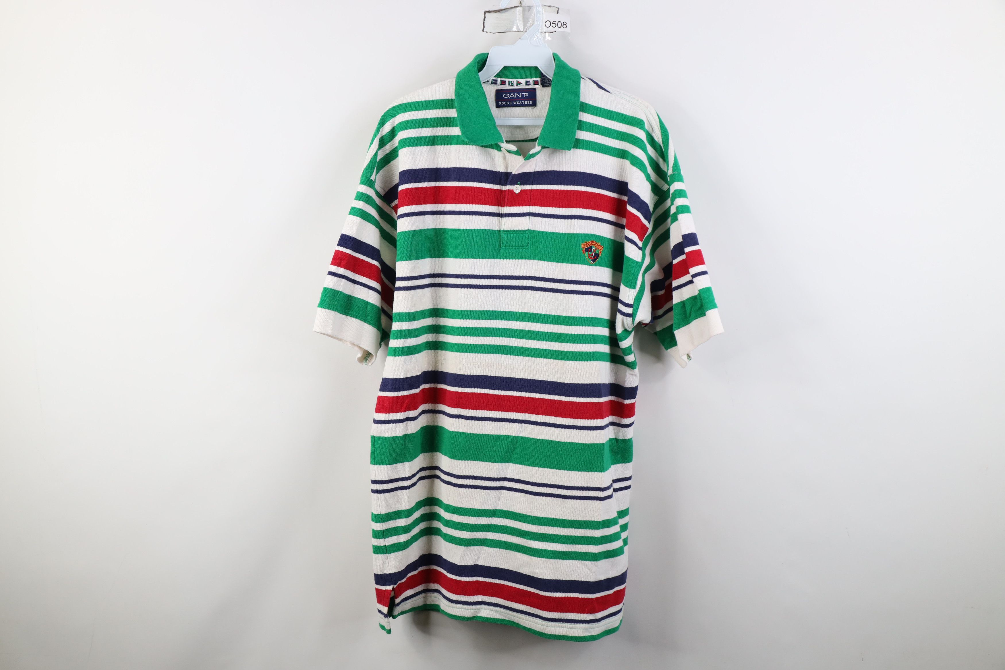 Vintage Vintage 90s Streetwear Block Knit Golf Polo Shirt Cotton Size US L / EU 52-54 / 3 - 1 Thumbnail