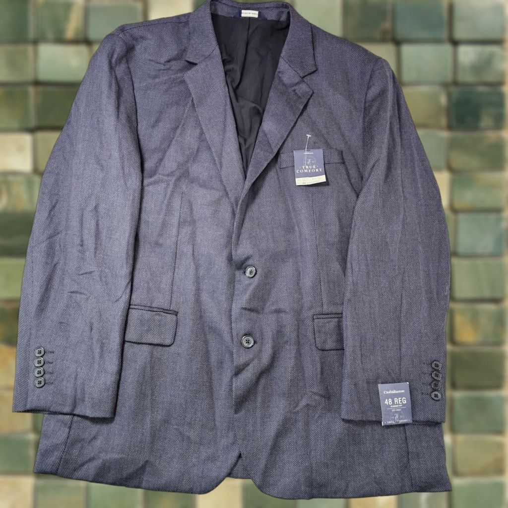 Croft & Barrow Croft & Barrow Sport Coat Mens 48R Regular Classic Fit Blue Two-Button Notch Lapel 2 Piece Suits & Blazers Size 48R - 1 Thumbnail