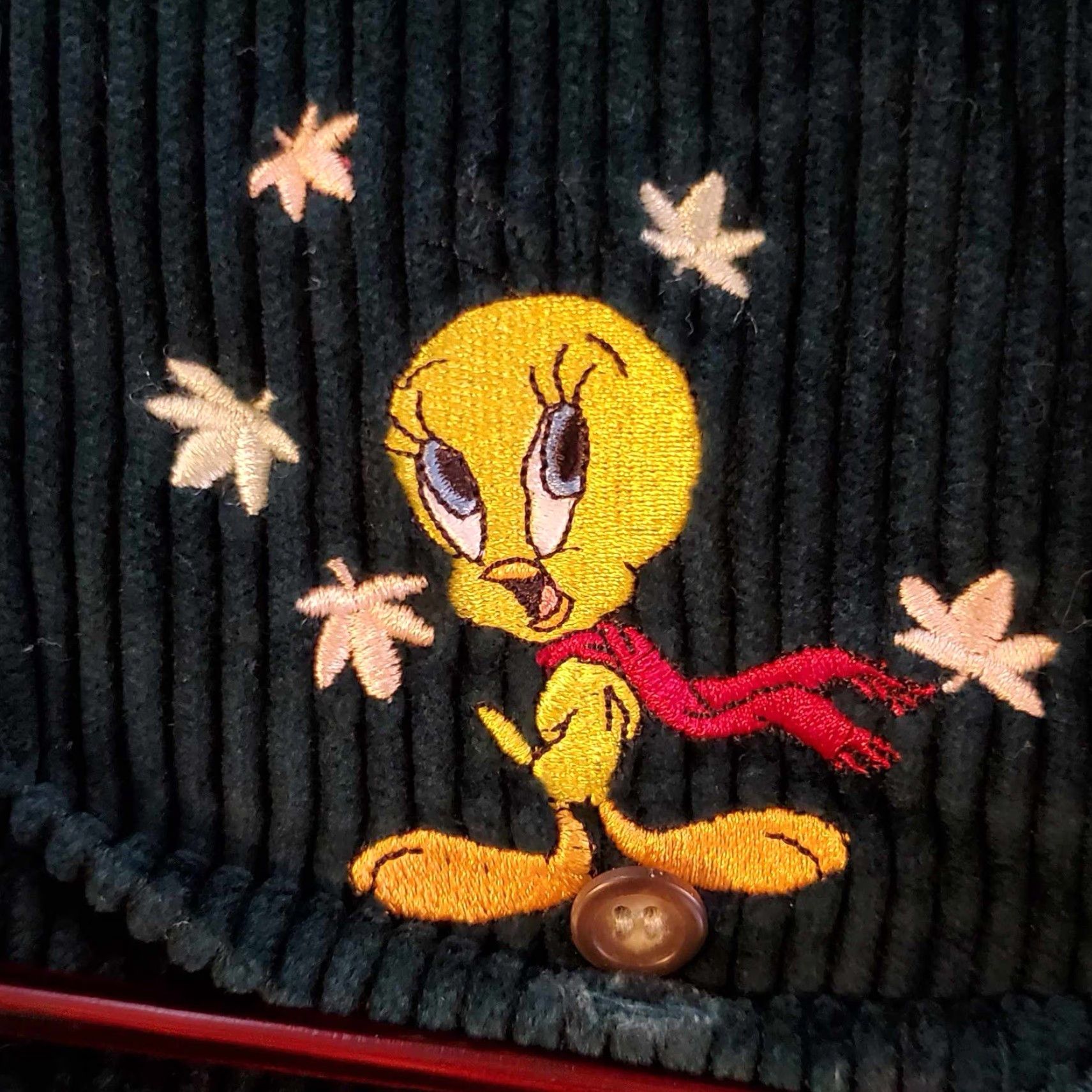 Vintage VINTAGE Tweety Bird Green Corduroy Button-Down Shacket Shirt Jacket L Womens 90s Casual Fall Winter Size L / US 10 / IT 46 - 6 Thumbnail