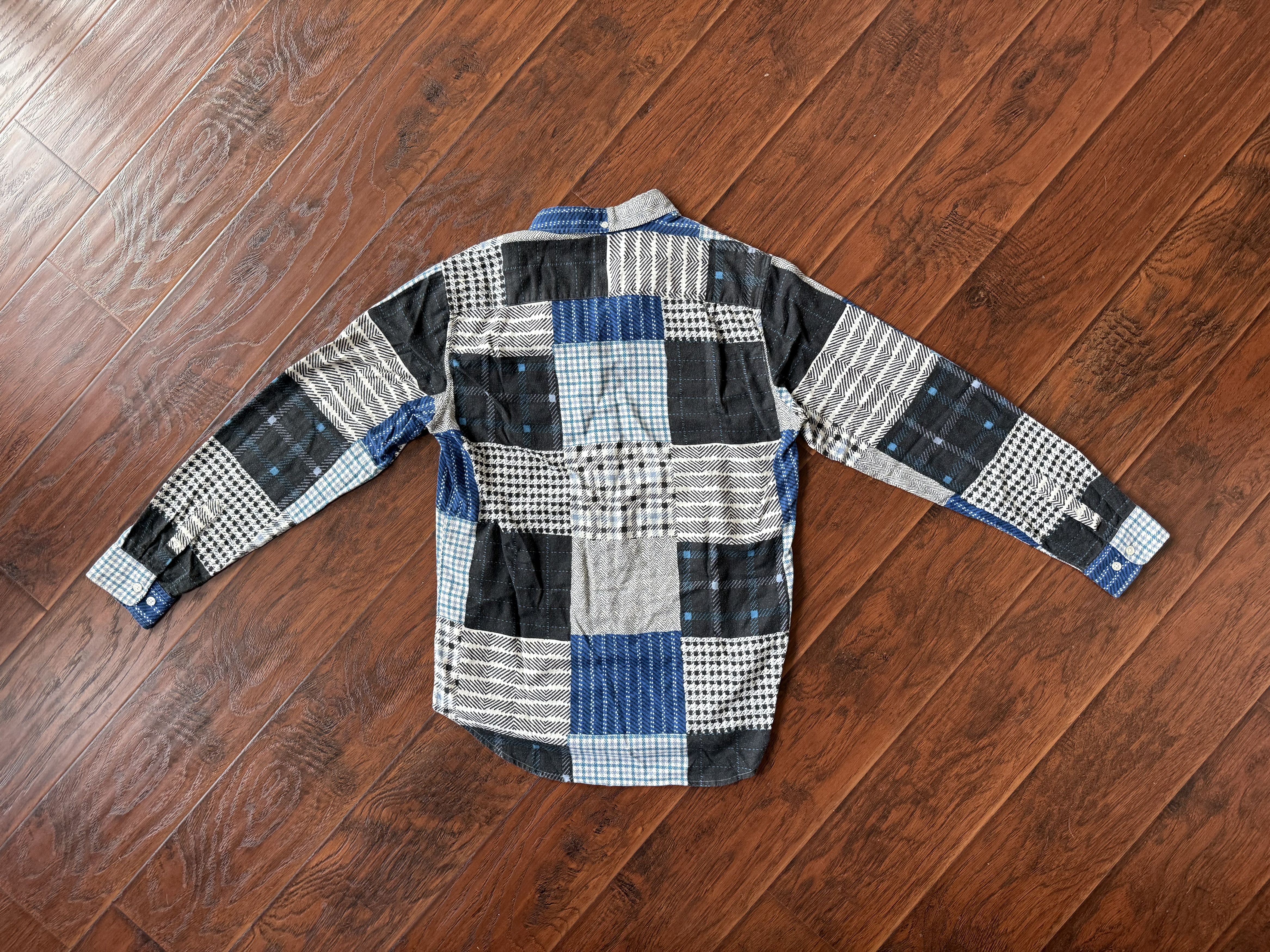 Supreme Supreme Patchwork Flannel Button Shirt 2015 Blue Plaid Size US M / EU 48-50 / 2 - 3 Thumbnail