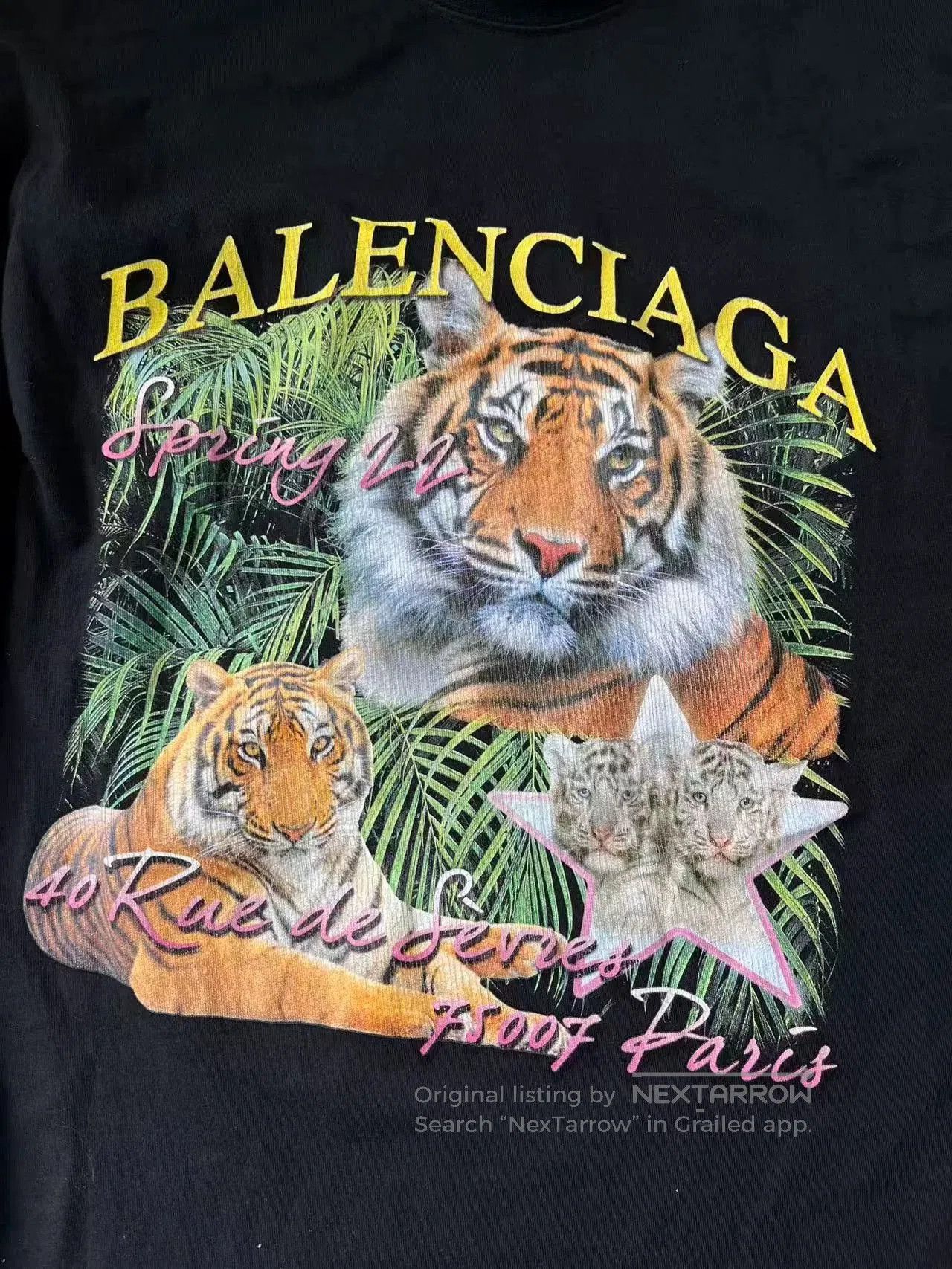 Balenciaga Balenciaga Tiger Print Men's Round Neck T-shirt. Size US S / EU 44-46 / 1 - 3 Thumbnail