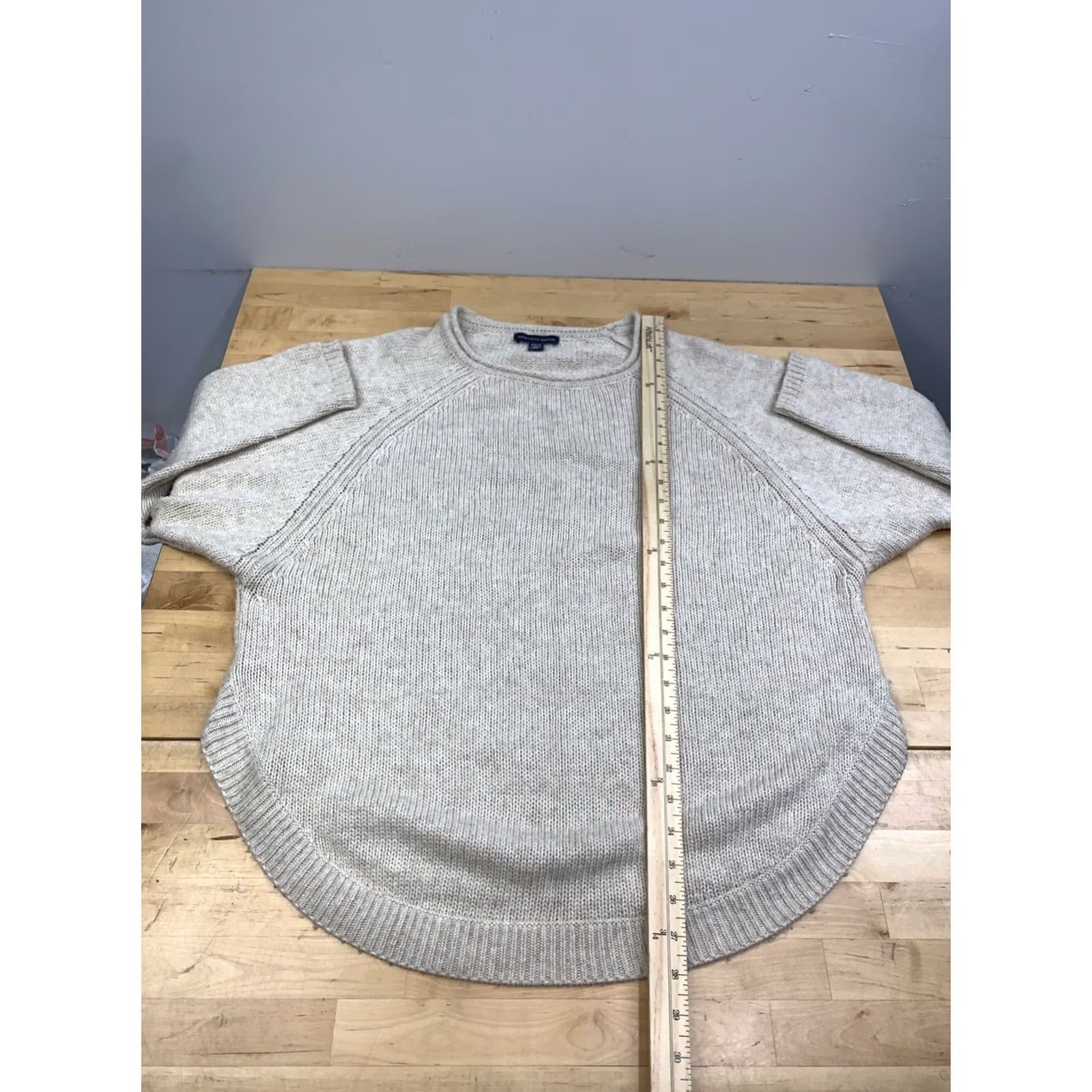 Saks Fifth Avenue Saks Fifth Avenue Wool Cashmere Blend Sweater Women L Beige Casual Oversize 13203 Size L / US 10 / IT 46 - 4 Thumbnail