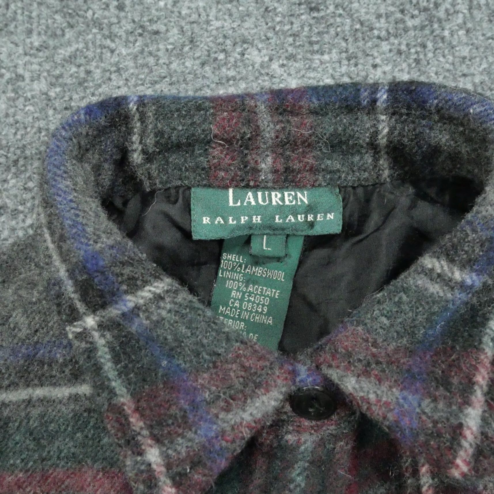 Ralph Lauren Ralph Lauren Shirt Womens Large Grey Plaid Lambs Wool Flannel Button Up Size L / US 10 / IT 46 - 4 Thumbnail