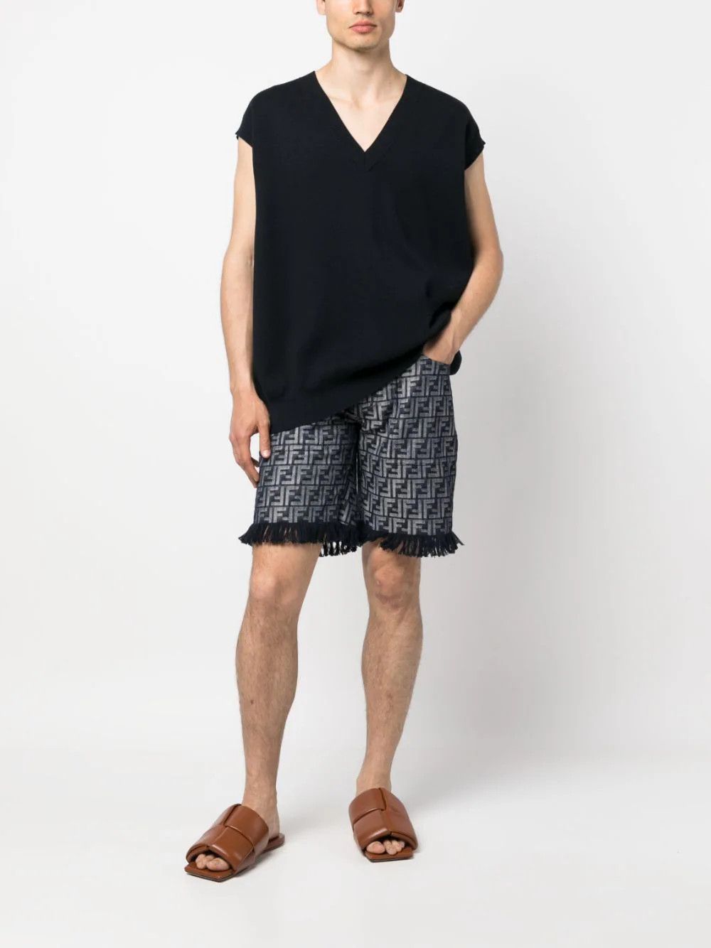 Fendi o1loc1c0824 Bermudas Shorts in Navy Blue Size US 36 / EU 52 - 2 Thumbnail