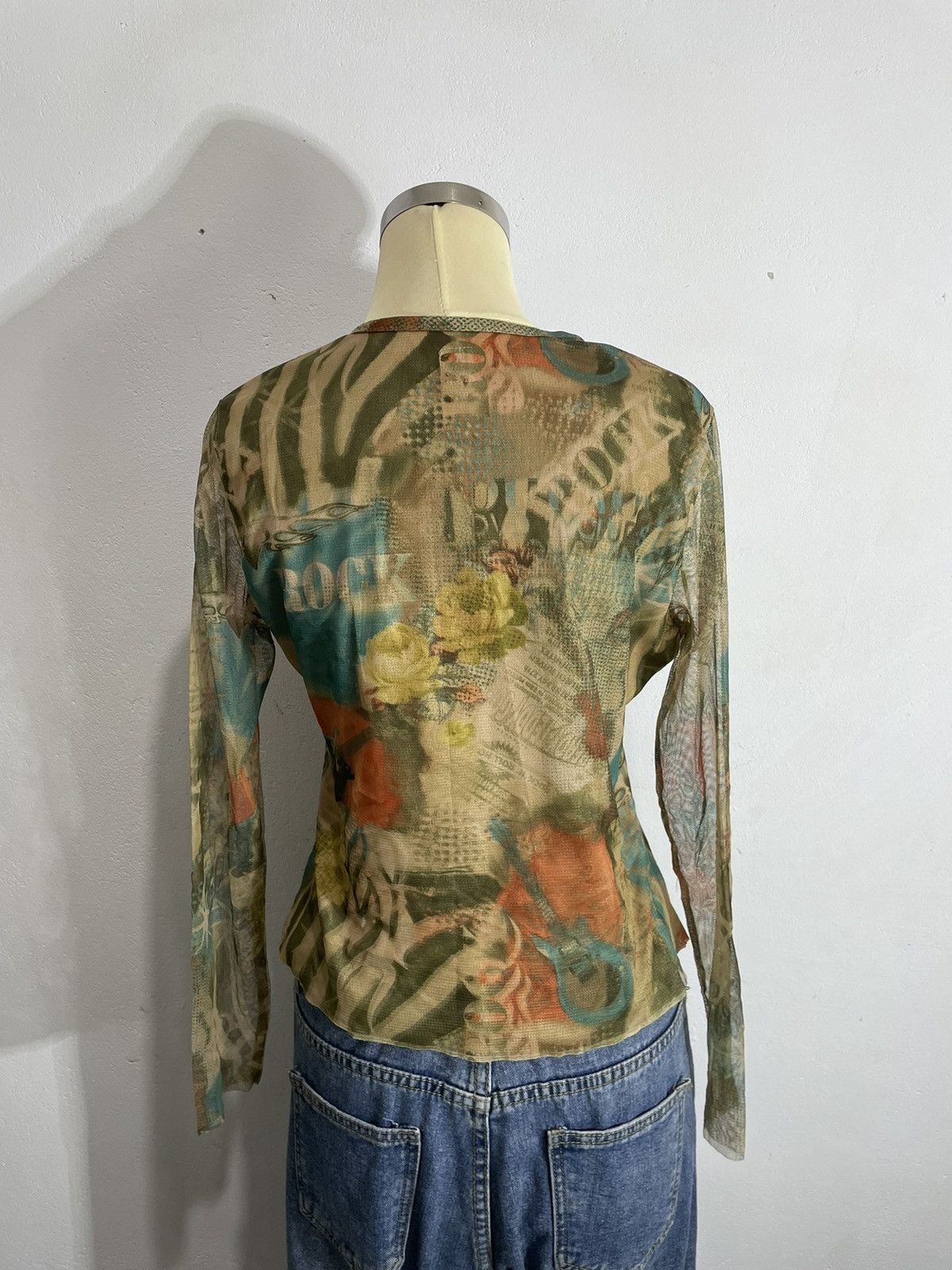 Hysteric Glamour Flames Rock transprent meshtop Jean Paul Gaultier Style Size S / US 4 / IT 40 - 15 Thumbnail