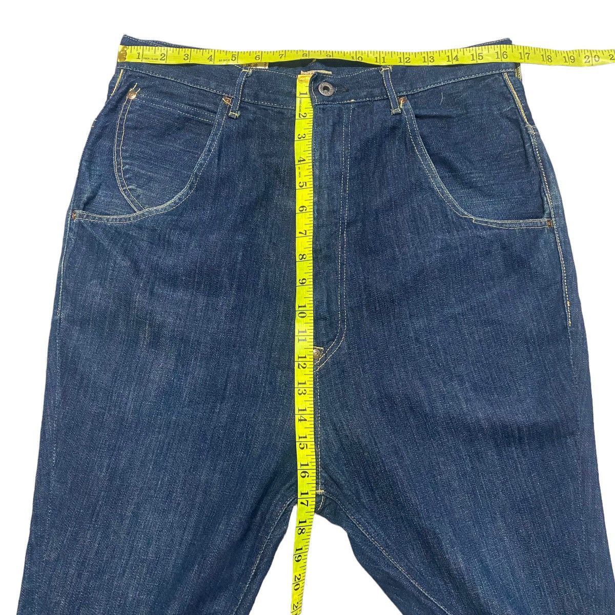 Kapital Kapital No.2 Denim Drop Crotch Jeans Buckle Back Size US 33 - 22 Thumbnail