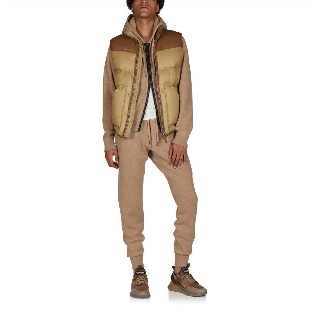 Tom Ford o1loc1c1024 TFO382 Quilted Down Gilet Vest in Beige Brown Size US S / EU 44-46 / 1 - 2 Thumbnail