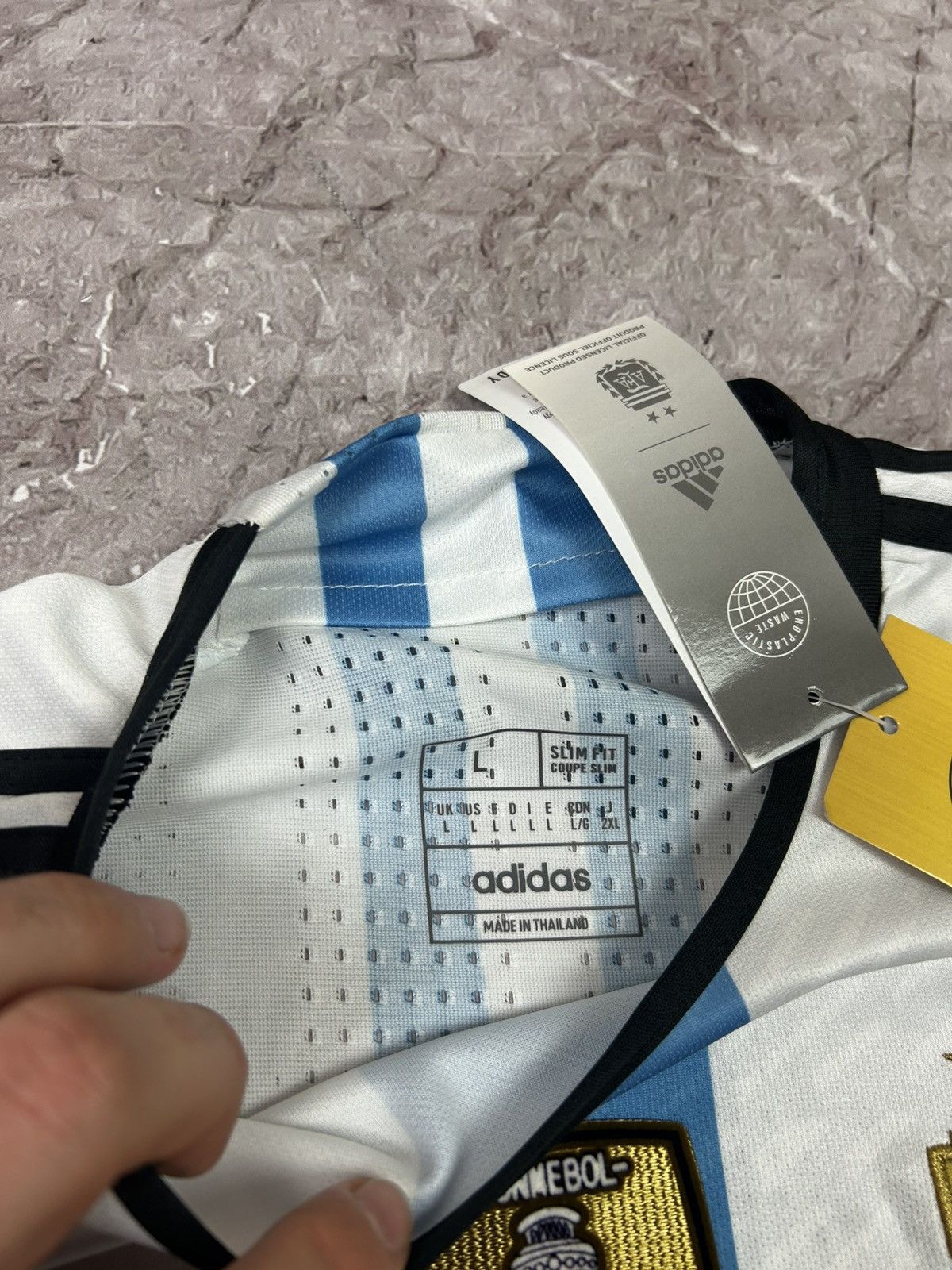 Adidas Adidas Argentina 2022 Messi Home Jersey Player Version Size US L / EU 52-54 / 3 - 8 Thumbnail