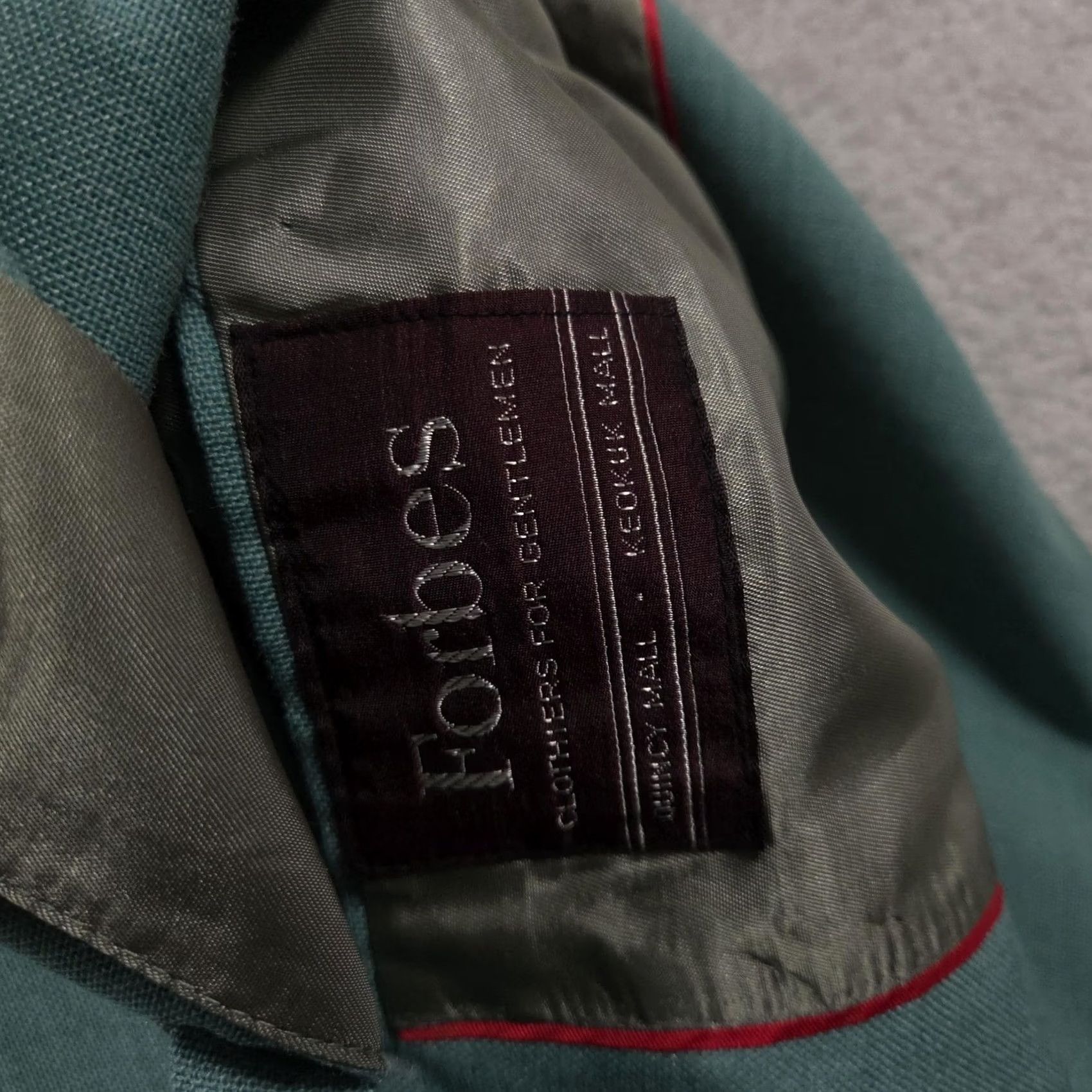 Vintage Forbes Blazer Mens Teal Green 2 Button Sport Coat Gold Crest Buttons Single Vent Front Notch Lapel 43 Regular Men’s Jacket Size 46R - 7 Thumbnail