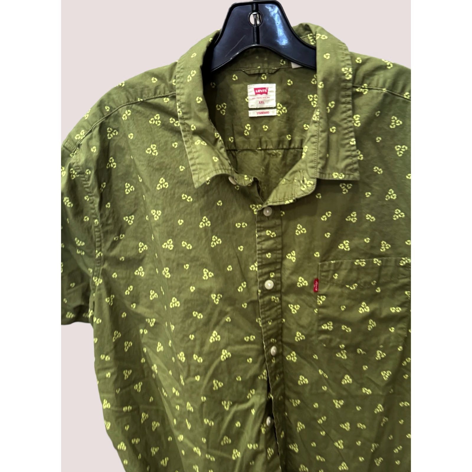 Etro Levis Shirt Short Sleeve 2XL XXL Green Multicolor Retro Artwork Button Up Men Size US XXL / EU 58 / 5 - 1 Thumbnail