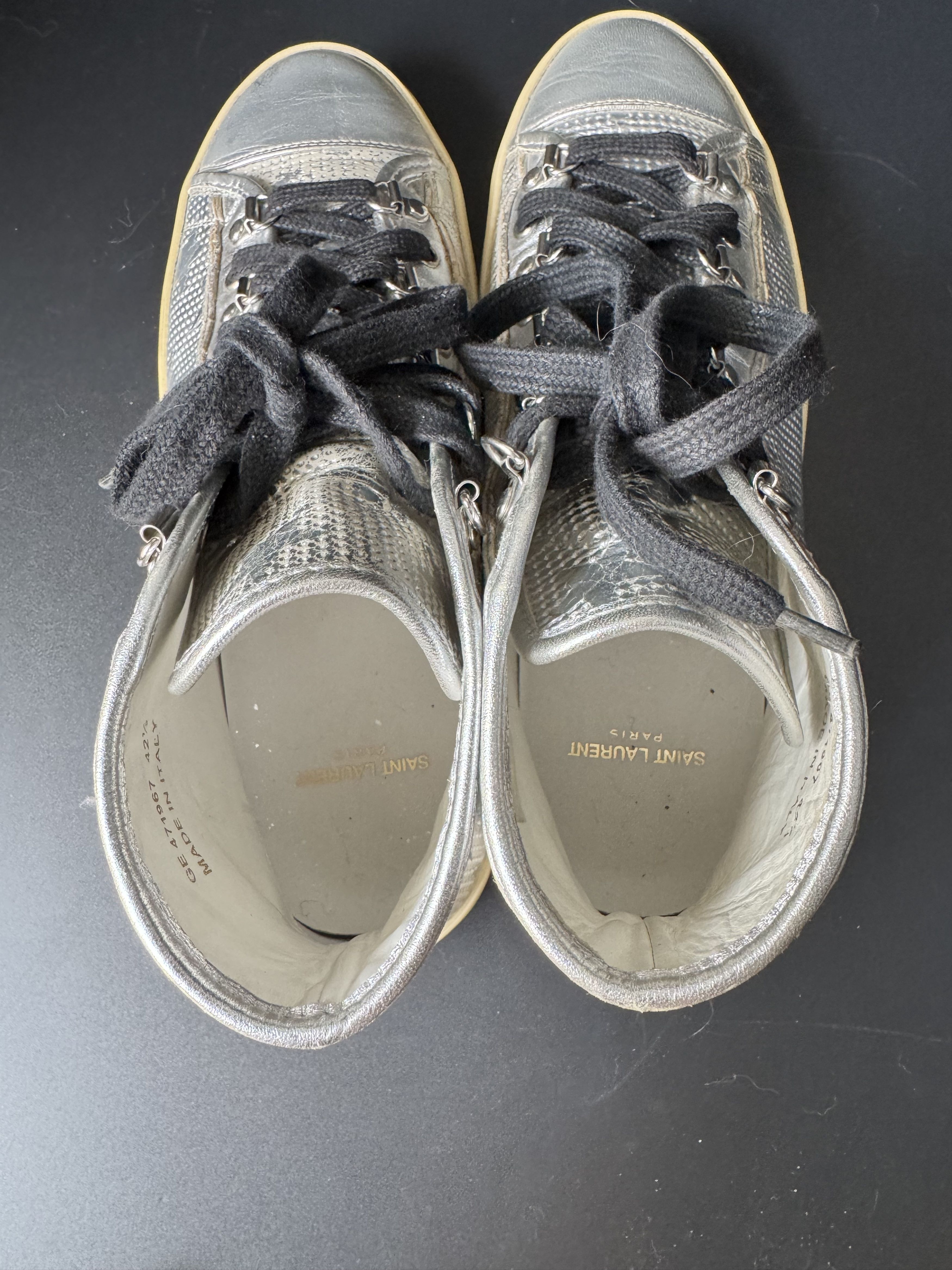 Saint Laurent Metallic Star Rivington Sneakers, view 5