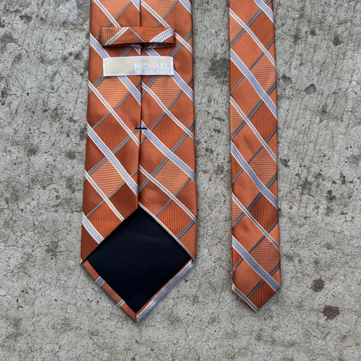 Michael Kors Luxury Michael Kors Tie Silk Old Money Orange Size ONE SIZE - 7 Thumbnail