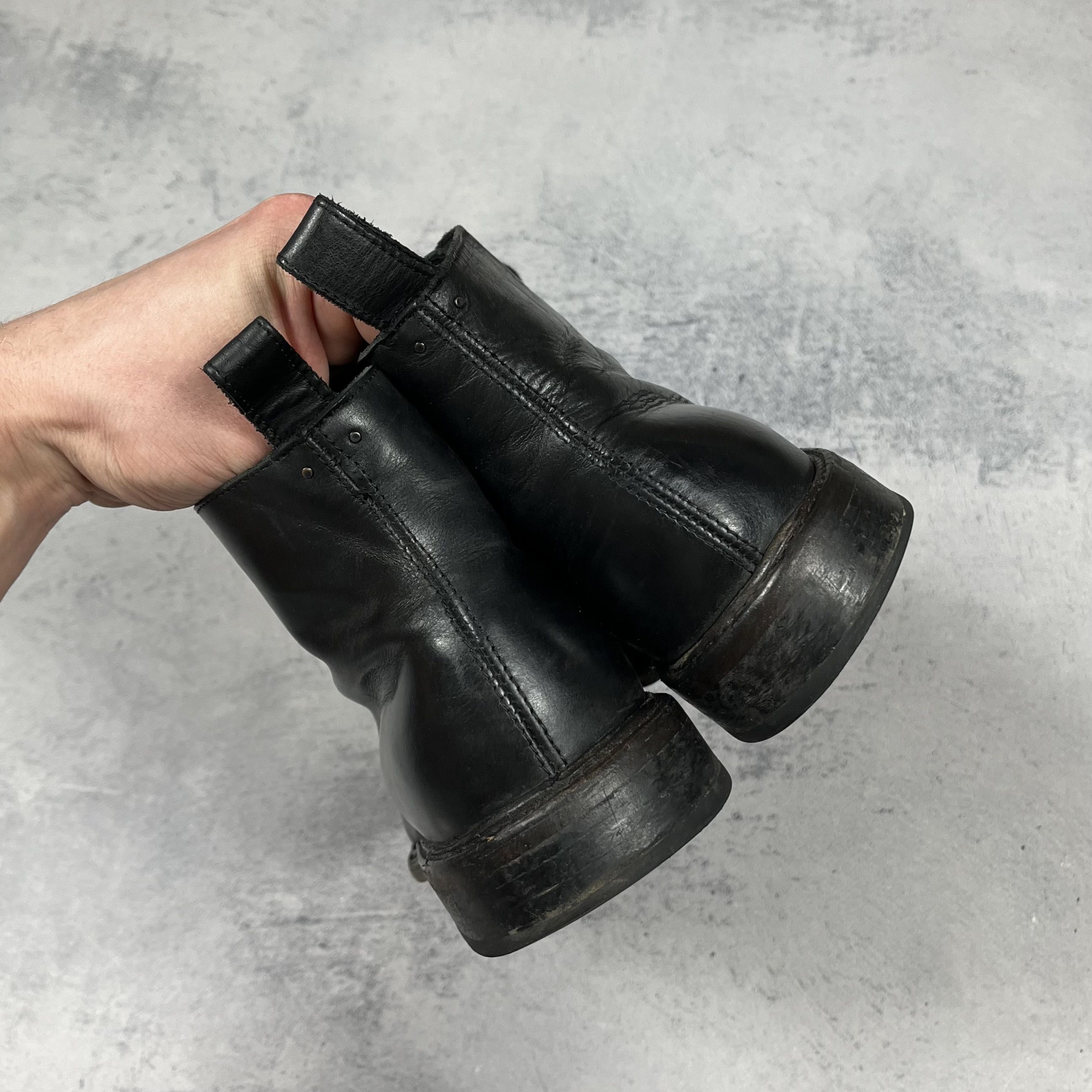 Allsaints Designer AllSaints Lace-Up Black Leather Boots Size US 8 / EU 41 - 11 Thumbnail
