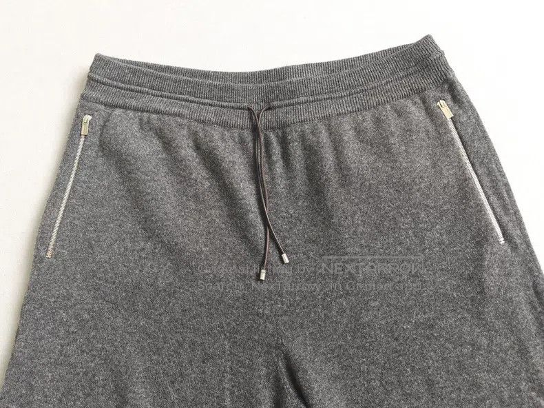 Hermes Hermes size L Men's cashmere knit track pants, gray, 100% c Size US 26 / EU 42 - 2 Thumbnail