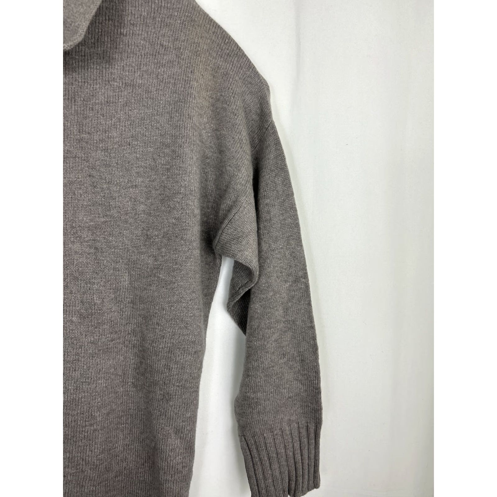 Vintage Madeleine Thompson Womens L Oversized Turtleneck Sweater Cashmere Wool Knit Gray Pullover Stop Size L / US 10 / IT 46 - 4 Thumbnail