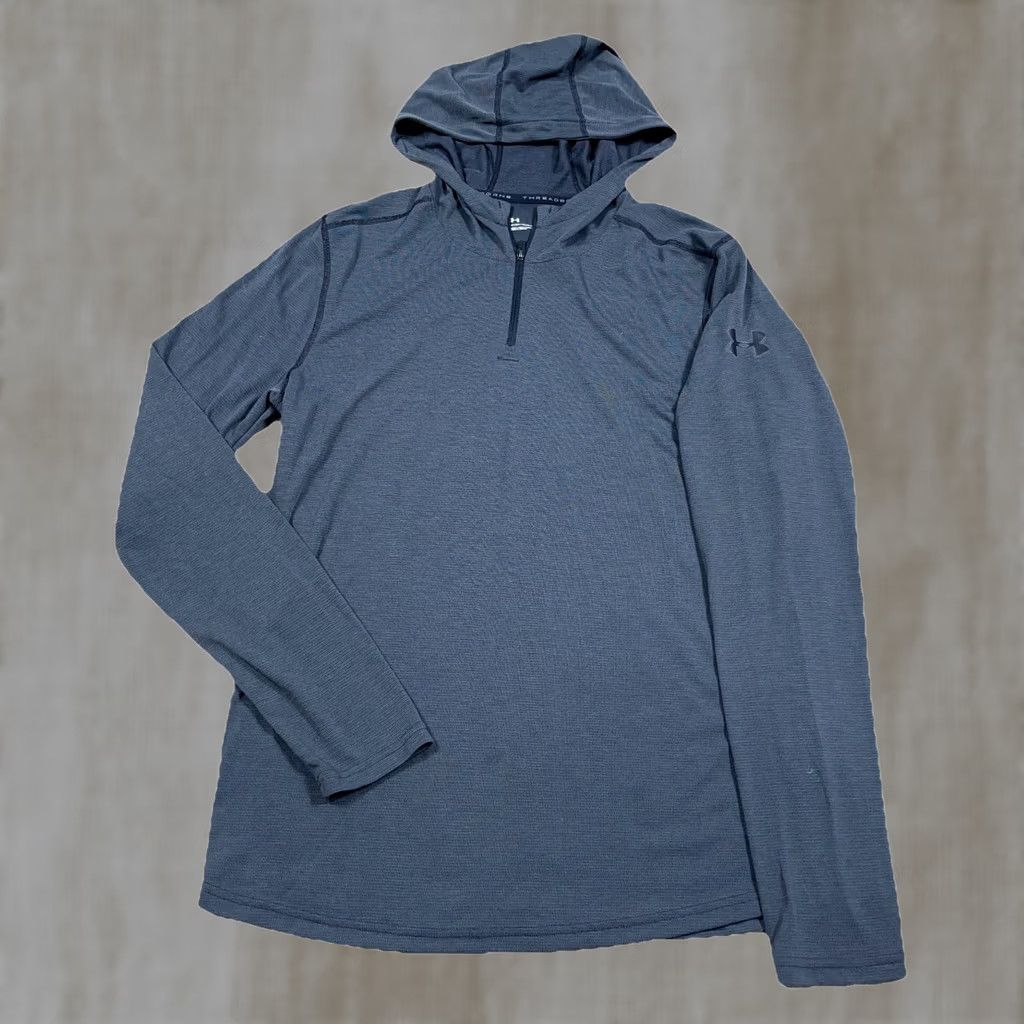 Under Armour Under armour Shirt Mens L Gray Men Fitted Pullover Hooded Performance Threadborne Size US L / EU 52-54 / 3 - 1 Thumbnail