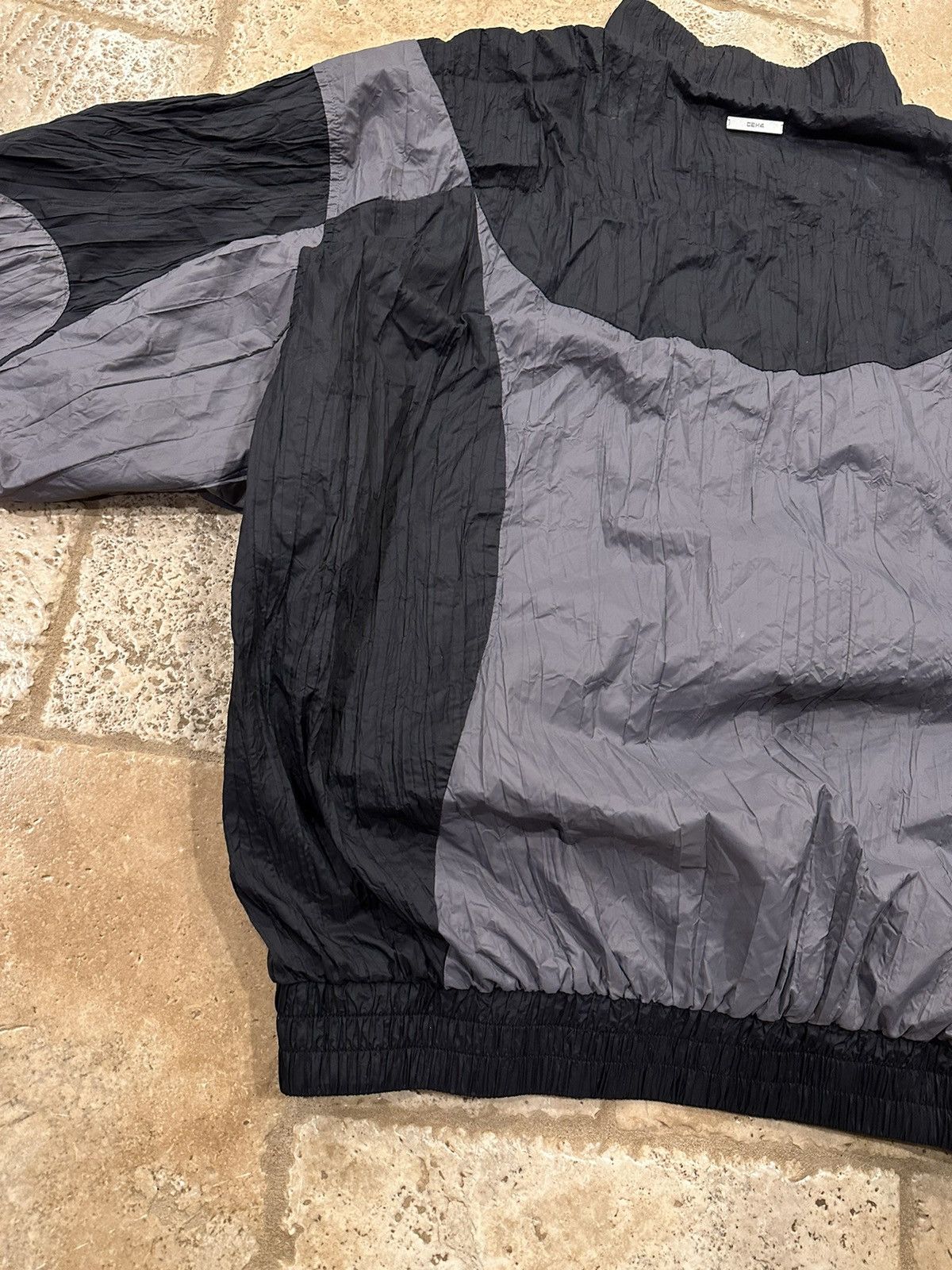 C2H4 C2H4 Wrinkled Nylon Arch Paneled Track Grey/Black Jacket Size US L / EU 52-54 / 3 - 10 Thumbnail