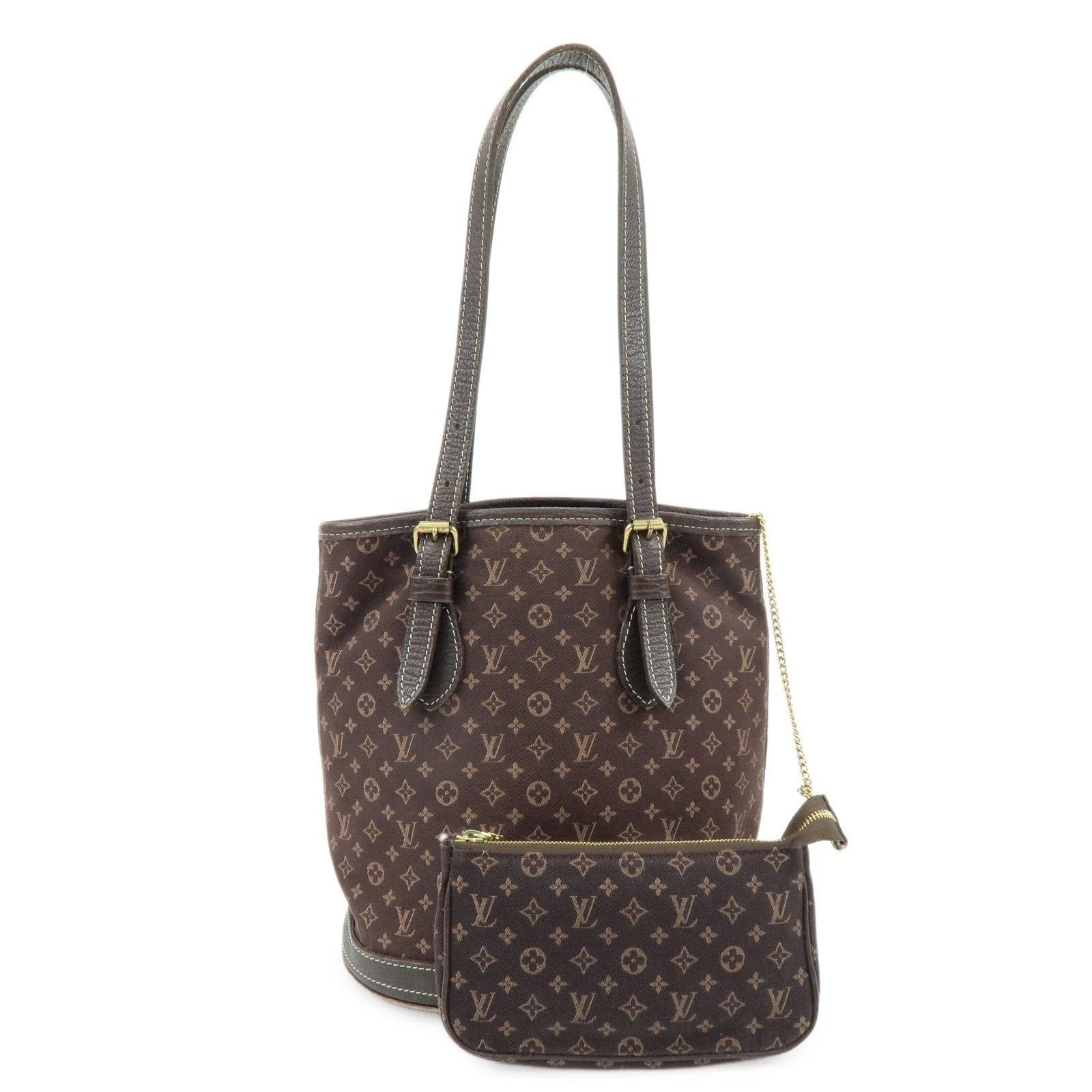 Louis Vuitton Louis Vuitton Monogram Mini Lin Bucket PM Tote Cotton Brown Size ONE SIZE - 1 Thumbnail