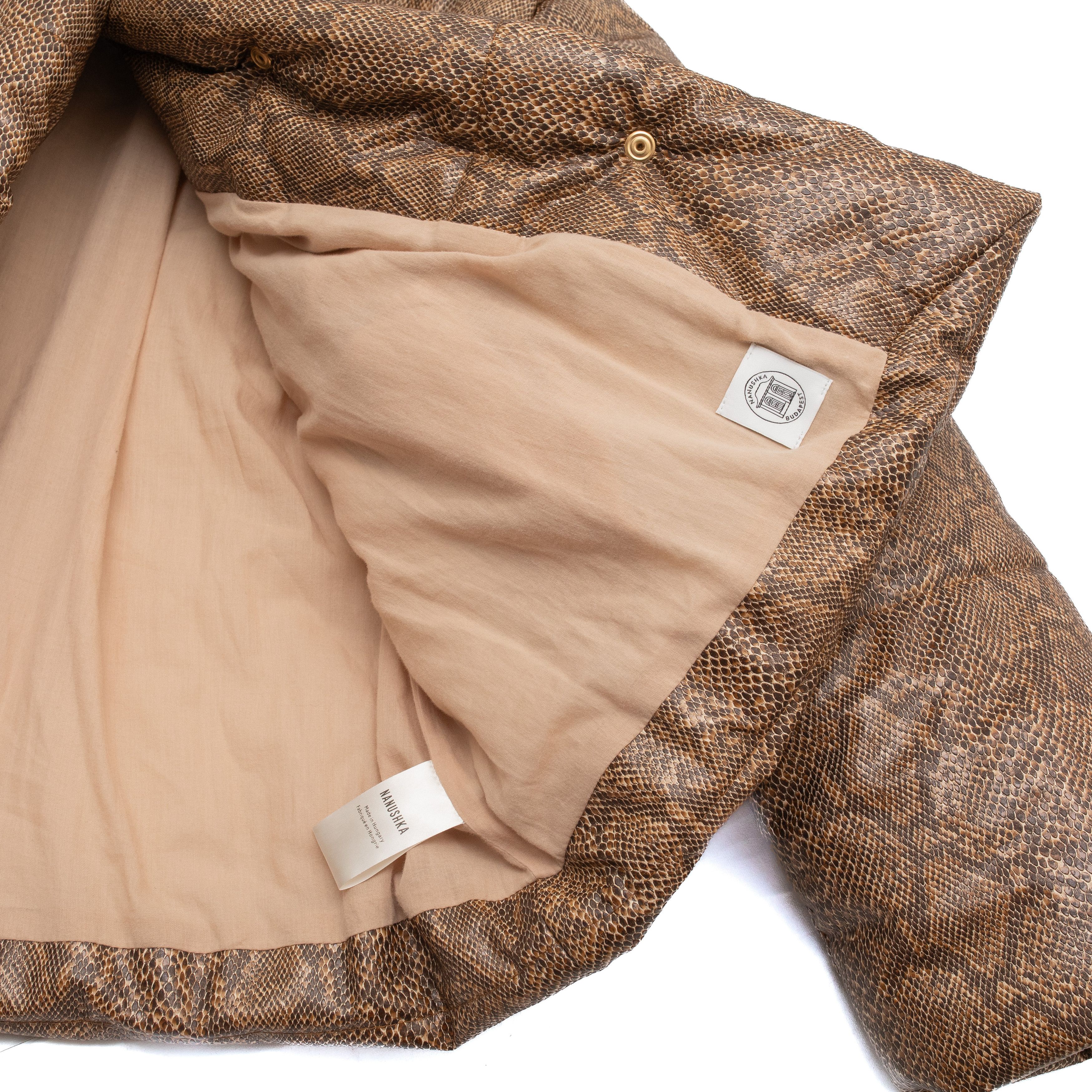 Nanushka NANUSHKA Hide Snake Print Puffer Jacket In Brown Size S / US 4 / IT 40 - 8 Thumbnail